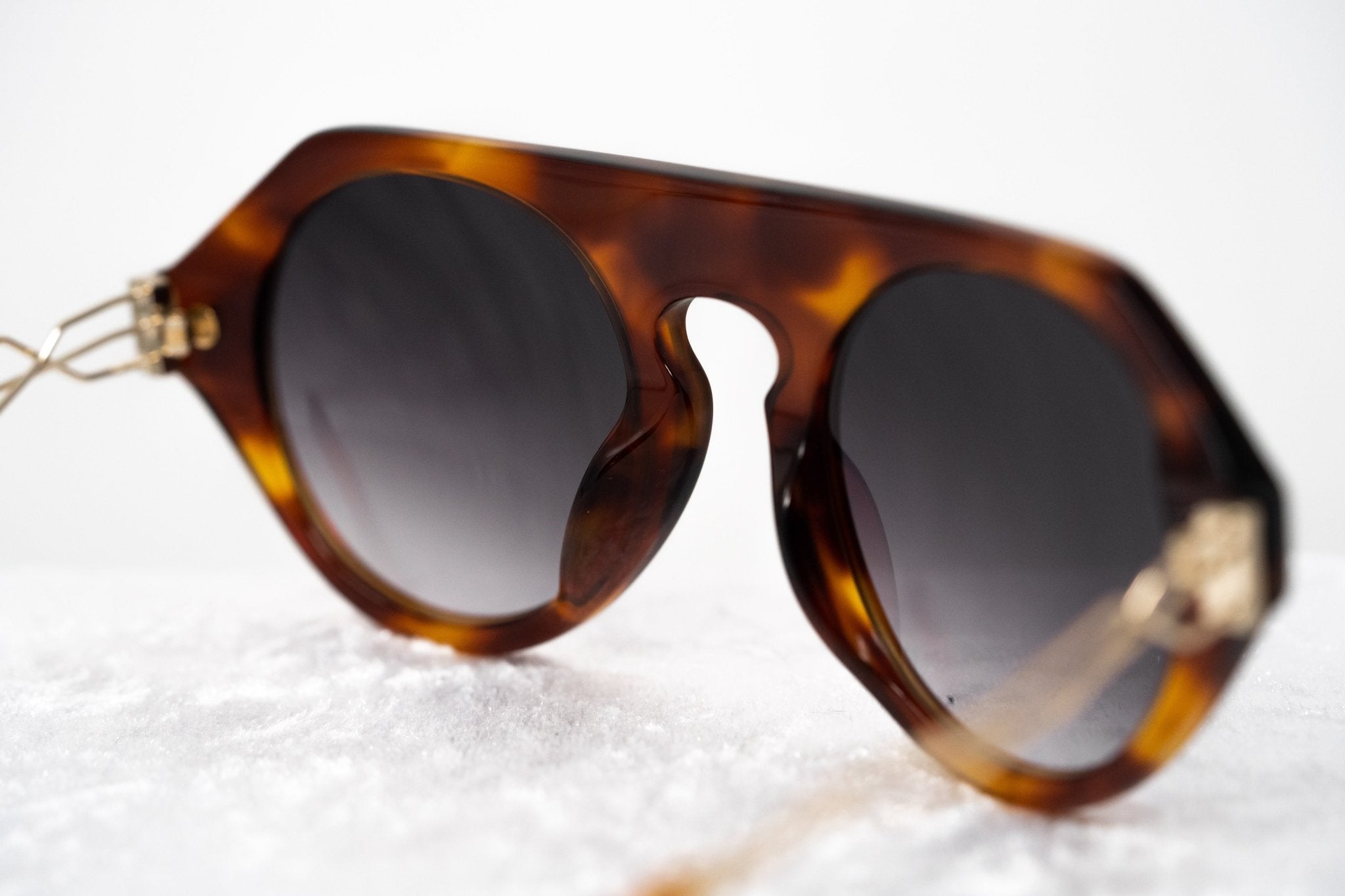 Prabal Gurung Sunglasses Round Tortoise Shell and Grey PG15C2SUN-GR8 Sunglasses