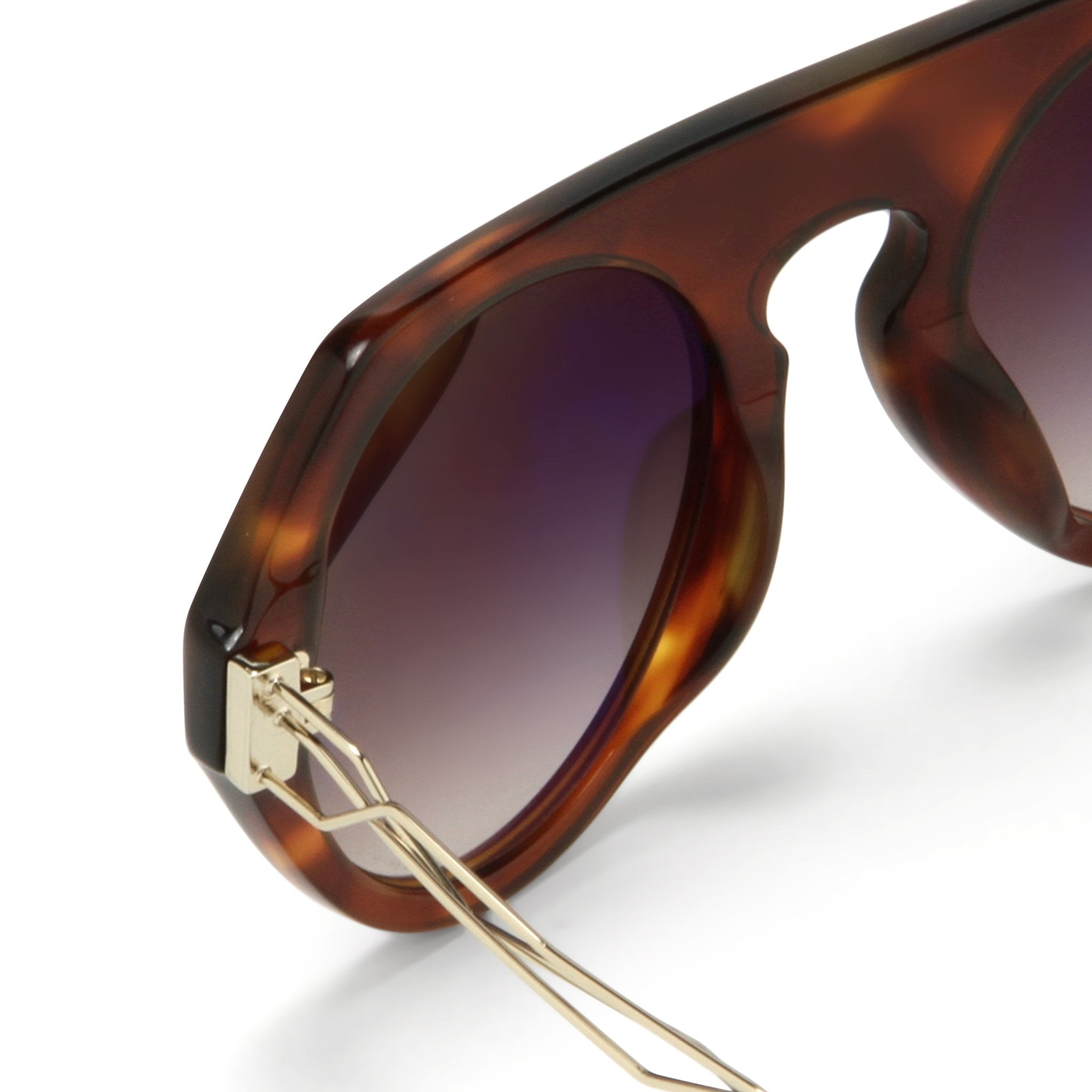 Prabal Gurung Sunglasses Round Tortoise Shell and Grey PG15C2SUN-GR8 Sunglasses