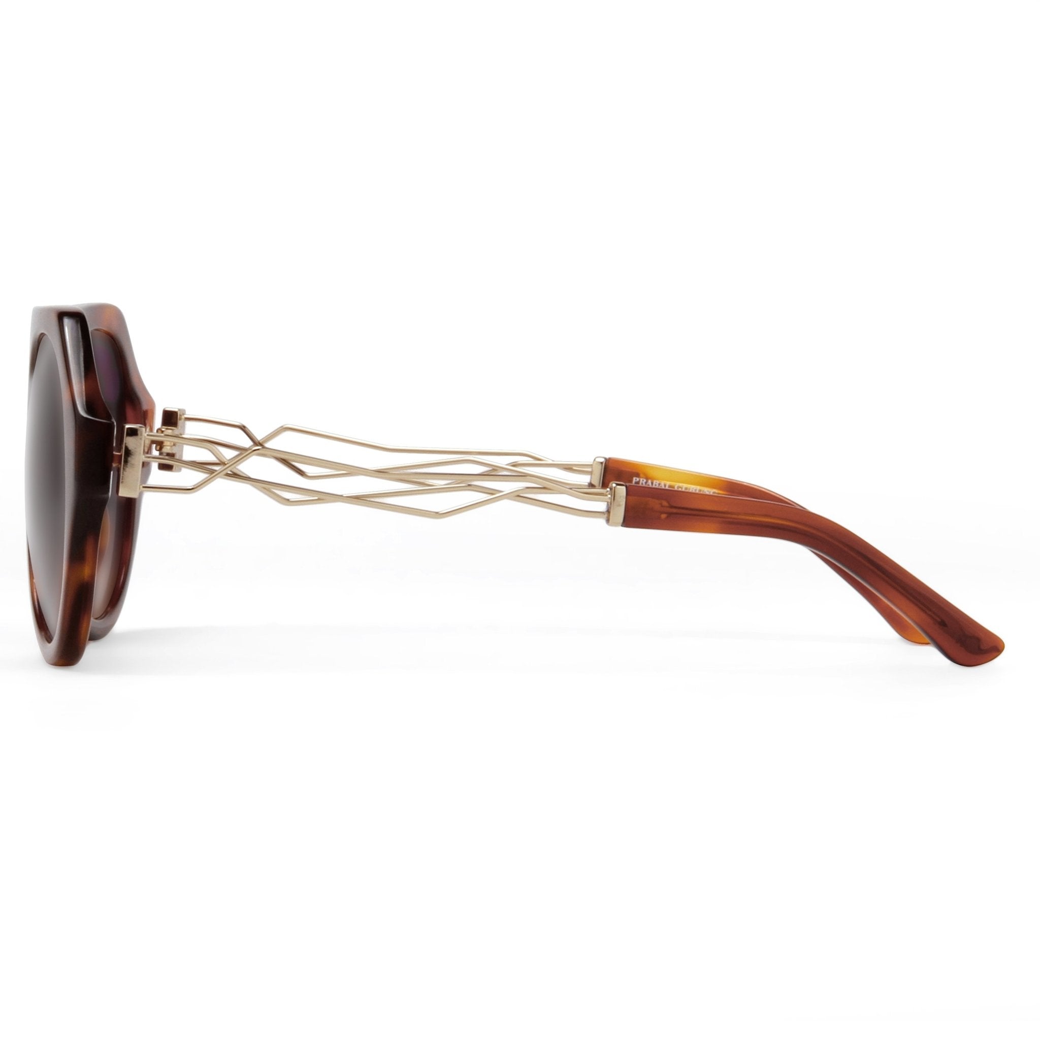 Prabal Gurung Sunglasses Round Tortoise Shell and Grey PG15C2SUN-GR8 Sunglasses