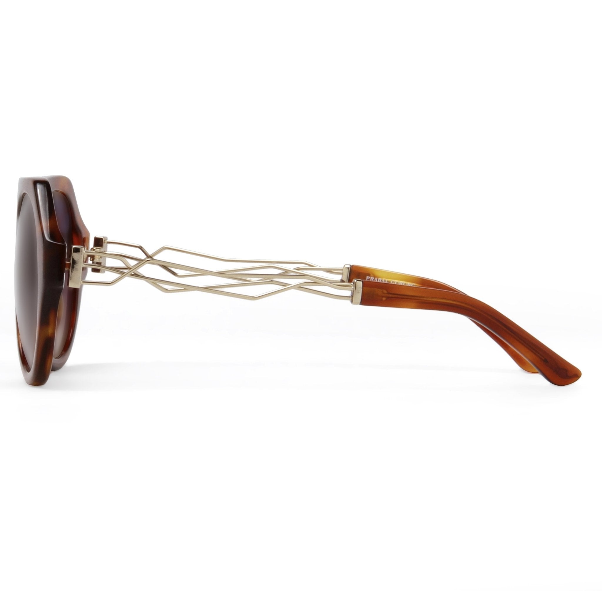 Prabal Gurung Sunglasses Round Tortoise Shell and Grey PG15C2SUN-GR8 Sunglasses