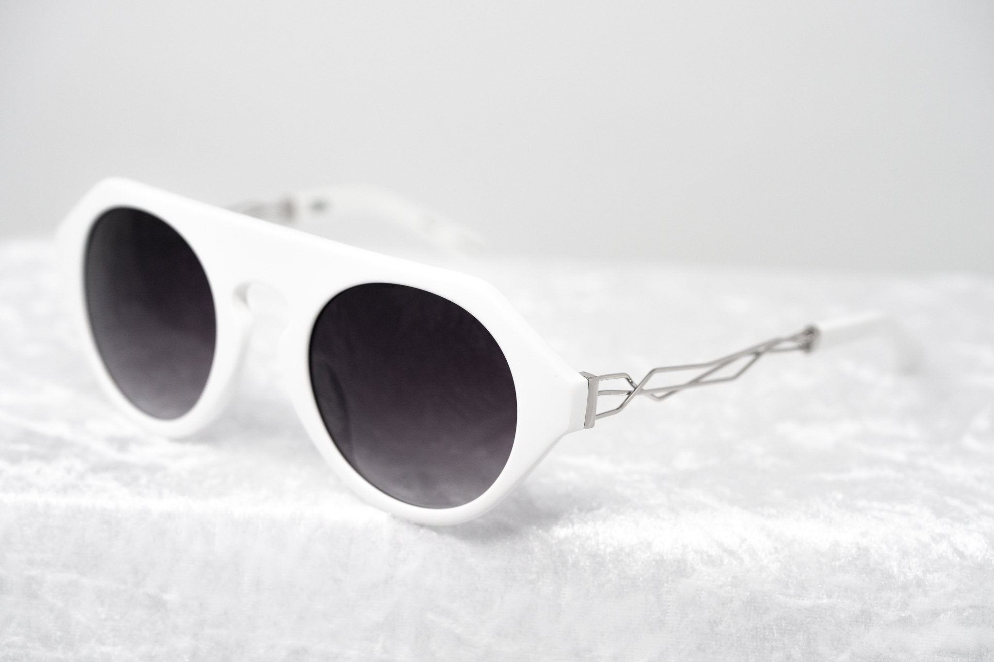 Prabal Gurung Sunglasses Round White and Grey-GR8 Sunglasses