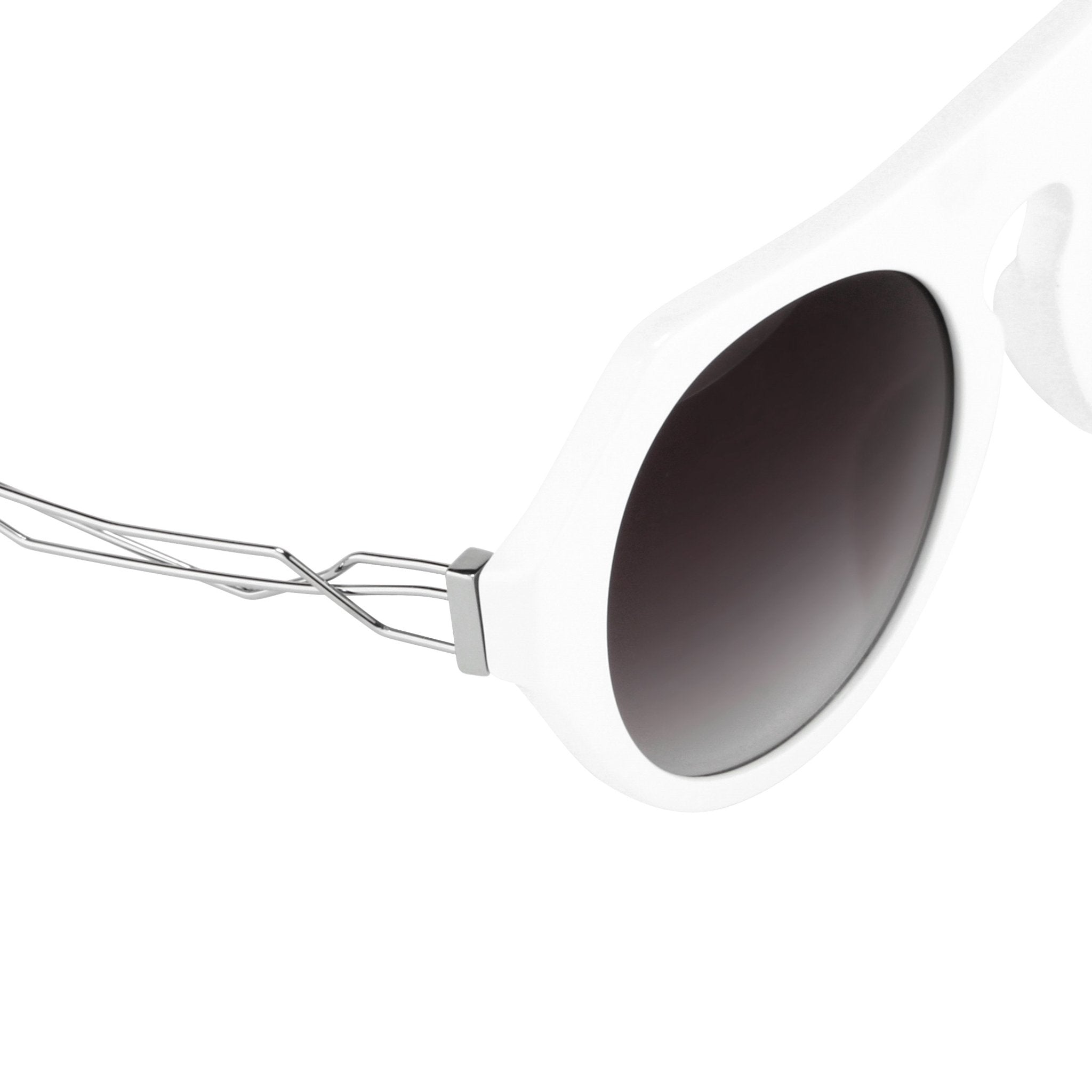 Prabal Gurung Sunglasses Round White and Grey-GR8 Sunglasses
