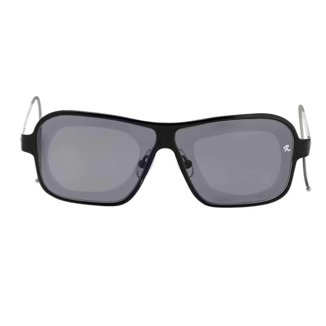 Raf Simons Sunglasses Size Extra Small Rectangular Black Silver and Grey-GR8 Sunglasses