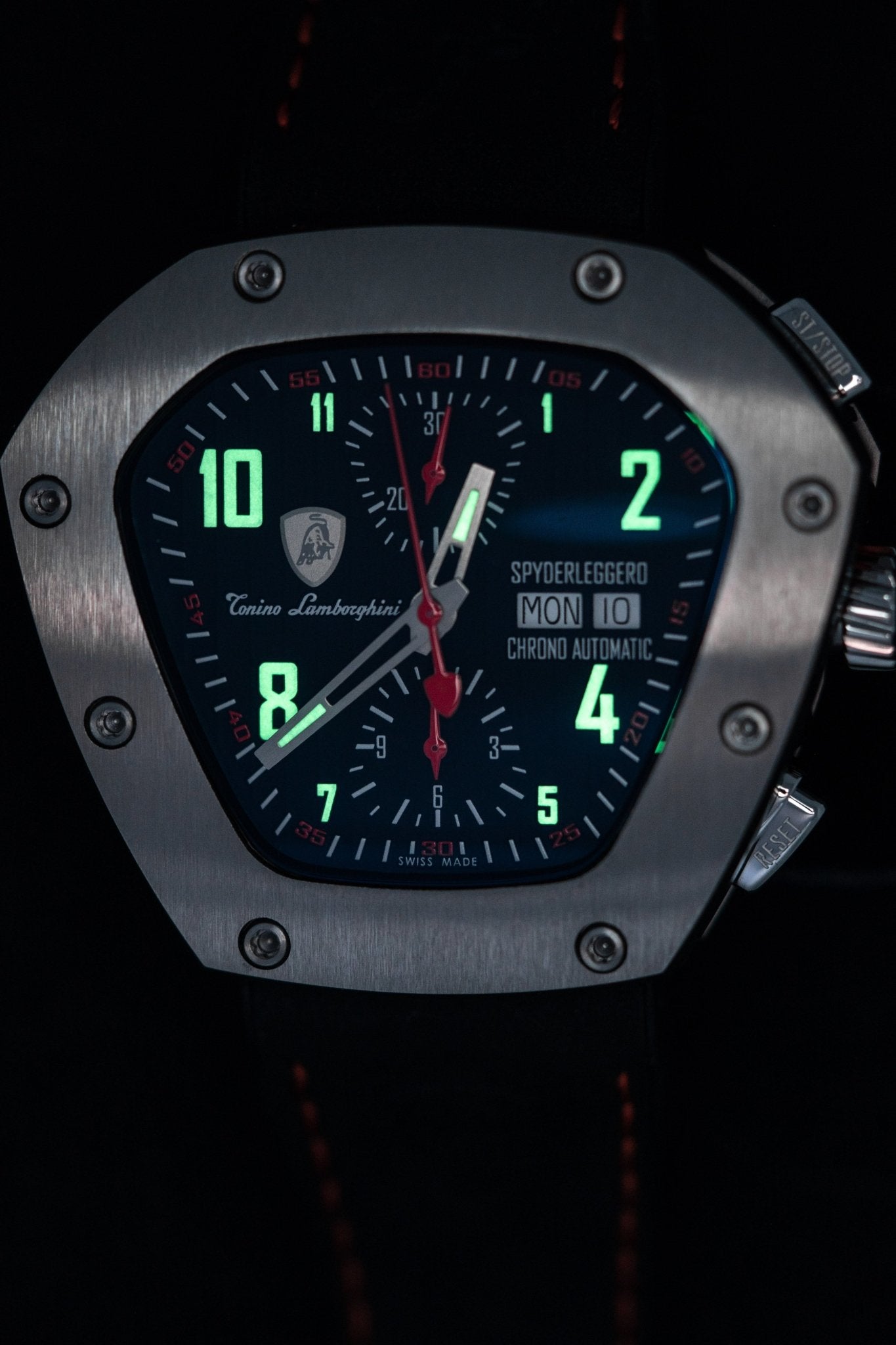 Tonino Lamborghini Spyderleggero Chronograph Watch Day Date Red TLF-T07-2-GR8 Sunglasses