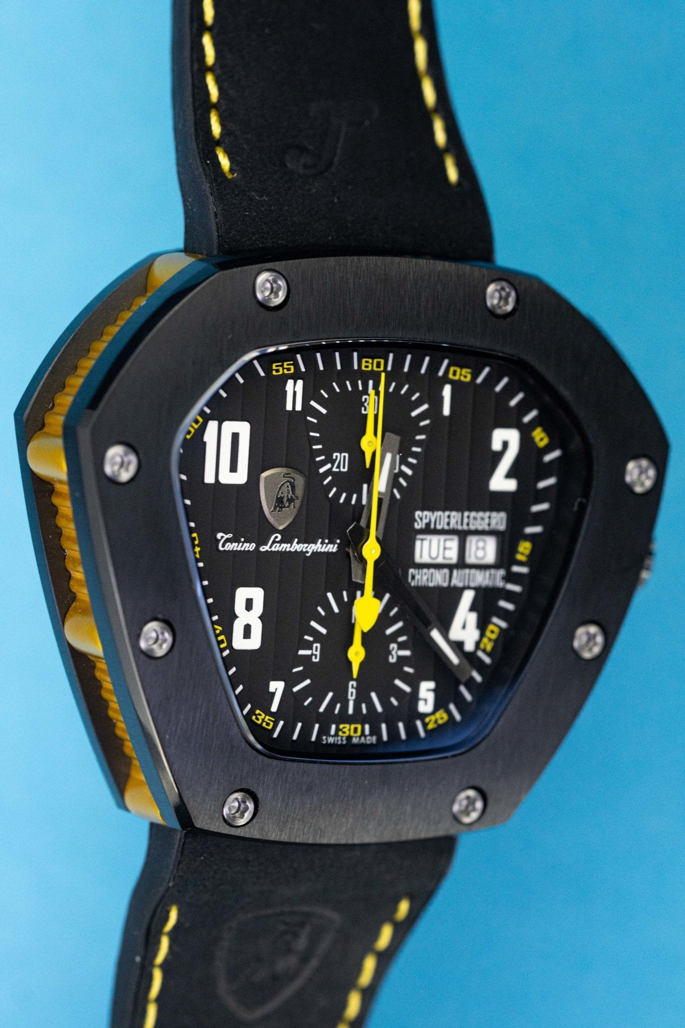Tonino Lamborghini Spyderleggero Chronograph Watch Day Date Yellow TLF-T07-3-GR8 Sunglasses