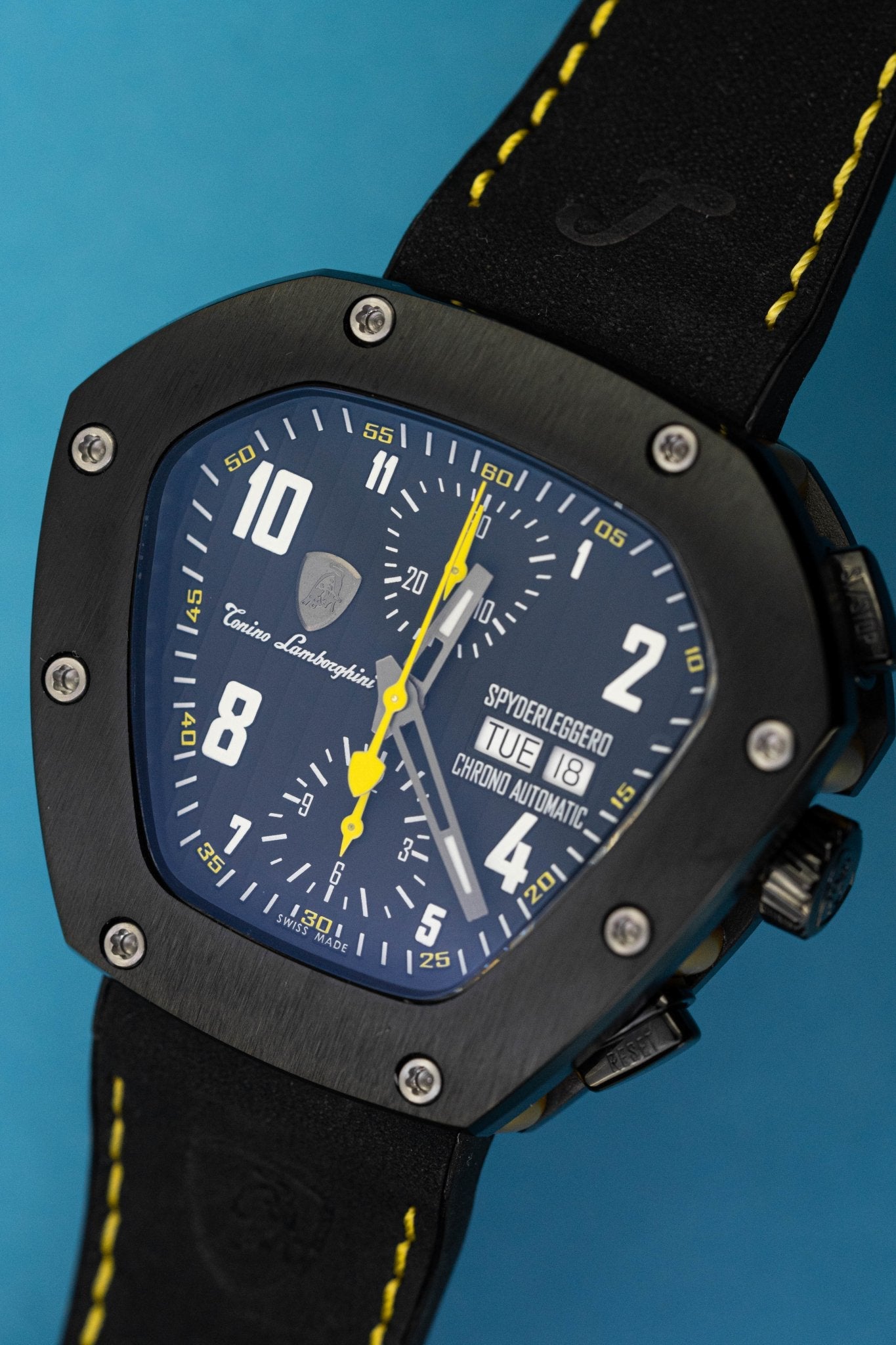 Tonino Lamborghini Spyderleggero Chronograph Watch Day Date Yellow TLF-T07-3-GR8 Sunglasses