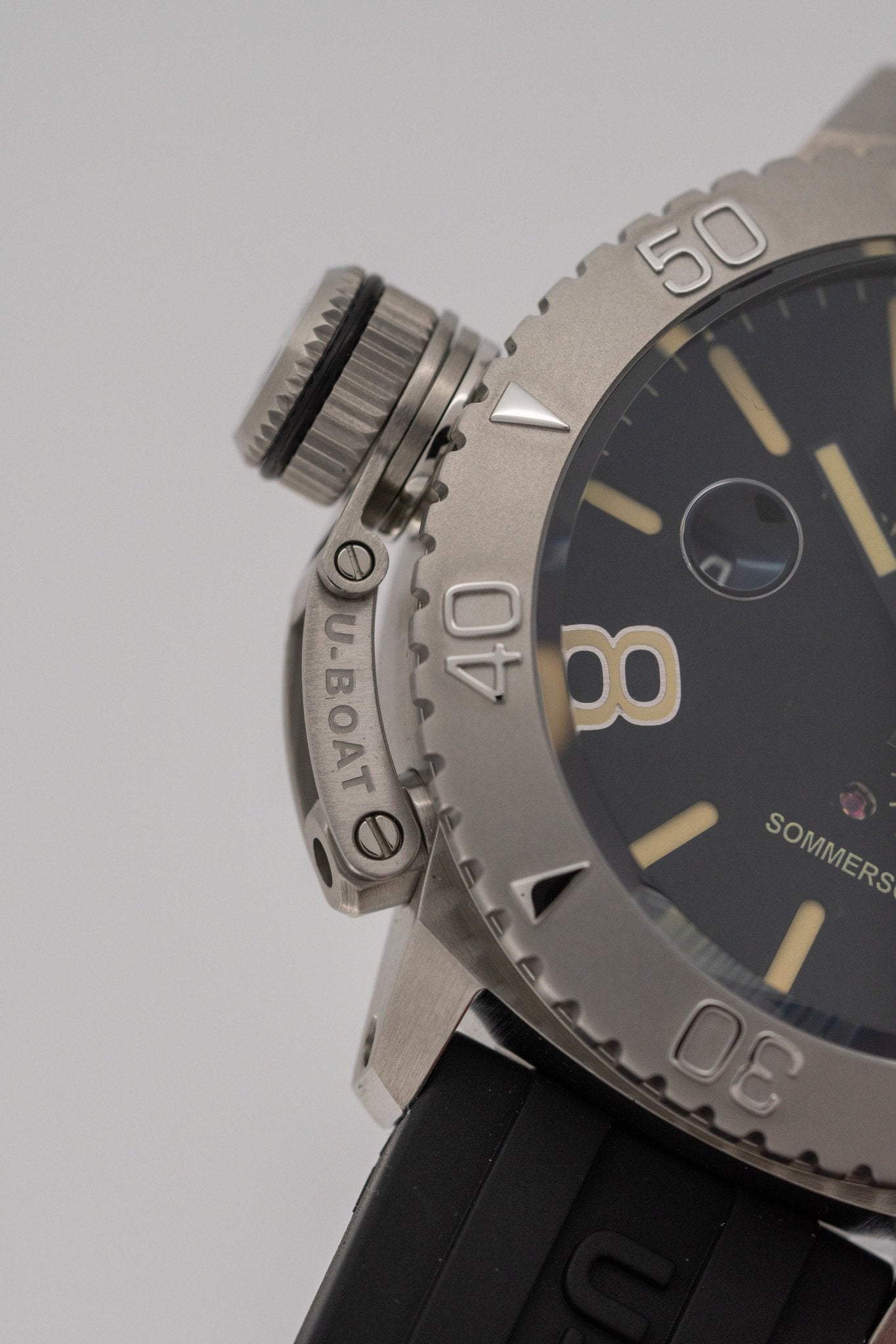 U-Boat Watch Sommerso Diver Black Silicone Strap 9007/A-GR8 Sunglasses