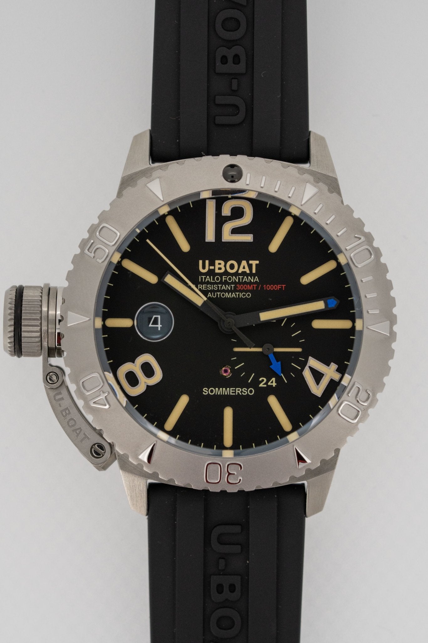 U-Boat Sommerso Diver Black Silicone Strap - Watches & Crystals
