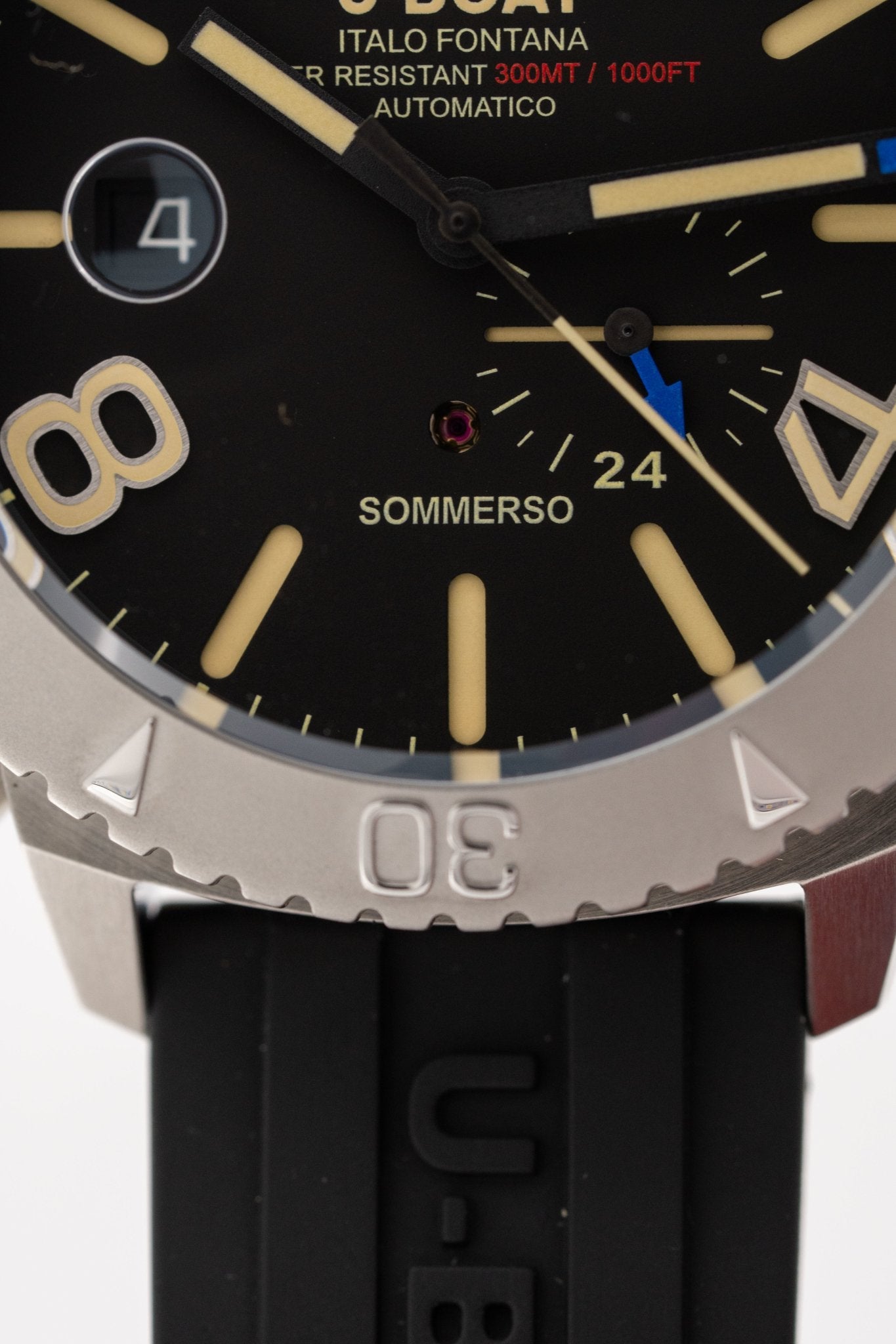 U-Boat Watch Sommerso Diver Black Silicone Strap 9007/A-GR8 Sunglasses