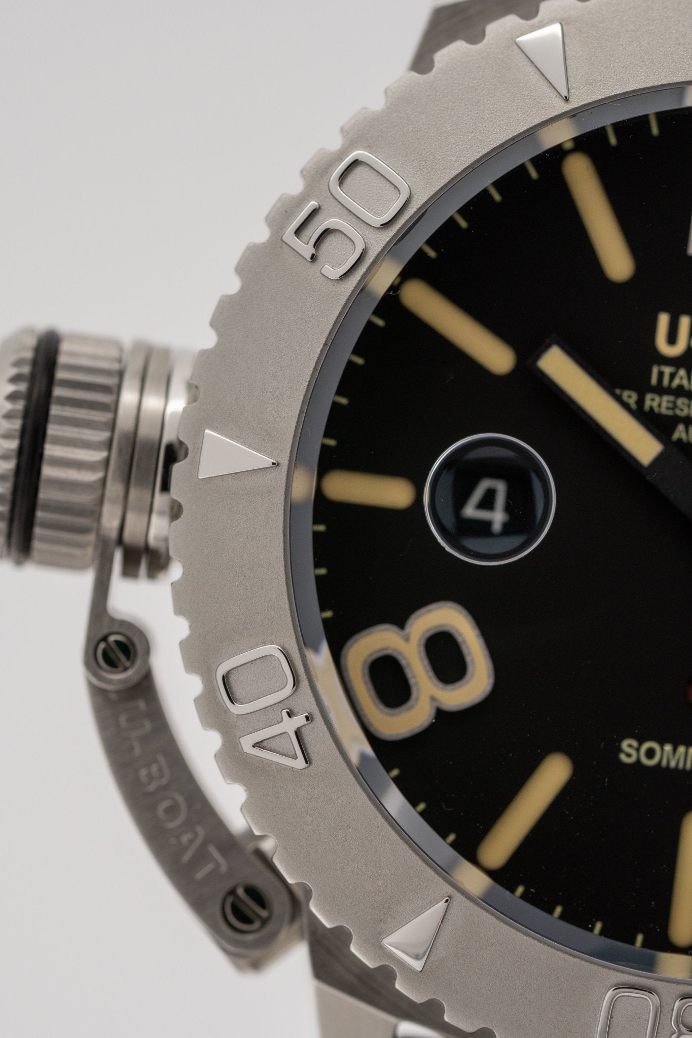 U-Boat Watch Sommerso Diver Black Silicone Strap 9007/A-GR8 Sunglasses