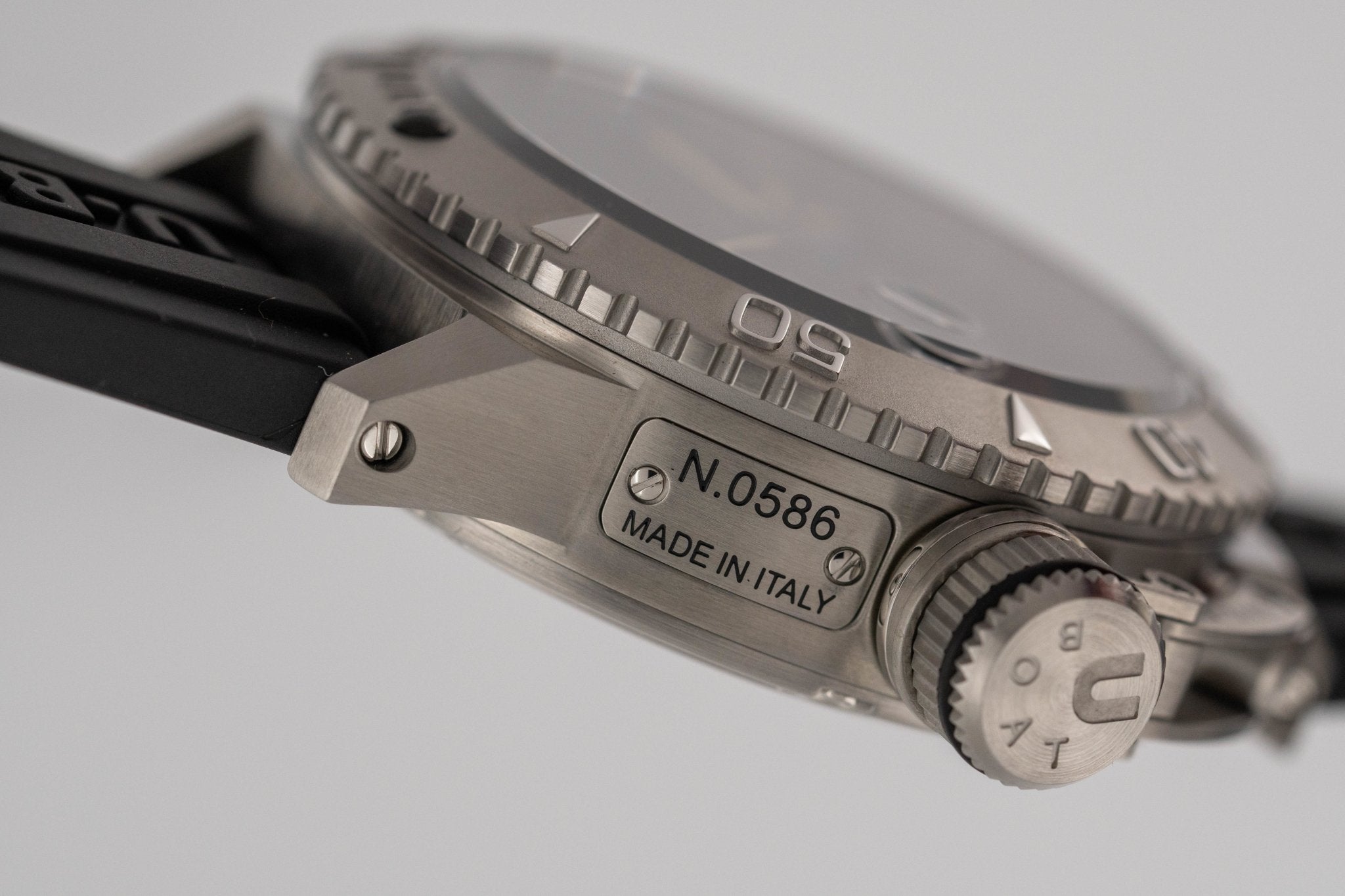 U-Boat Watch Sommerso Diver Black Silicone Strap 9007/A-GR8 Sunglasses