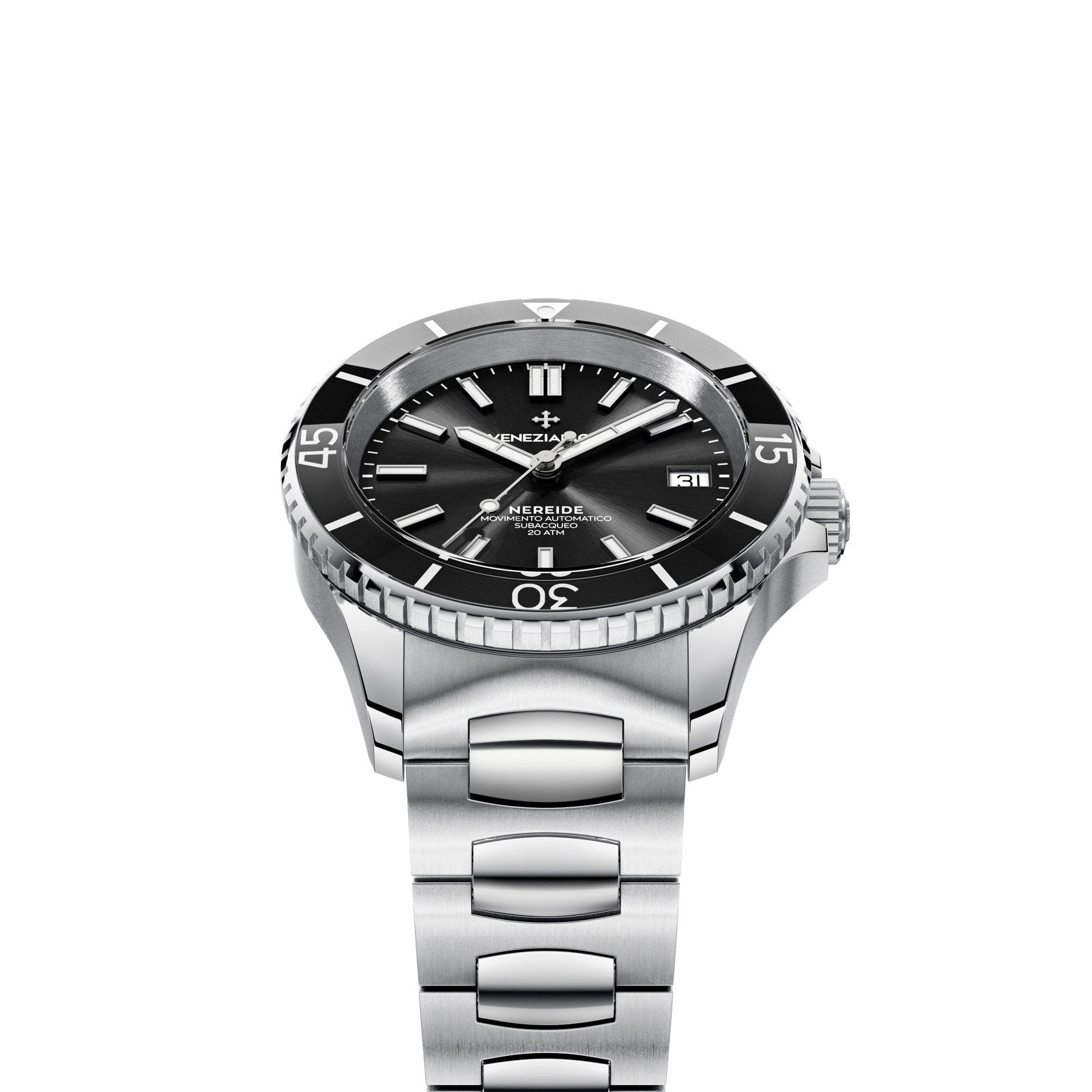 Venezianico Automatic Watch Nereide 39 Canova Bracelet Black 3121504C-GR8 Sunglasses