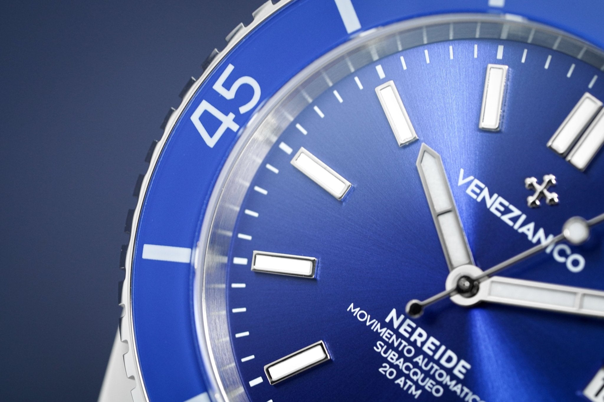 Venezianico Automatic Watch Nereide Canova Bracelet Blue 3321502C-GR8 Sunglasses