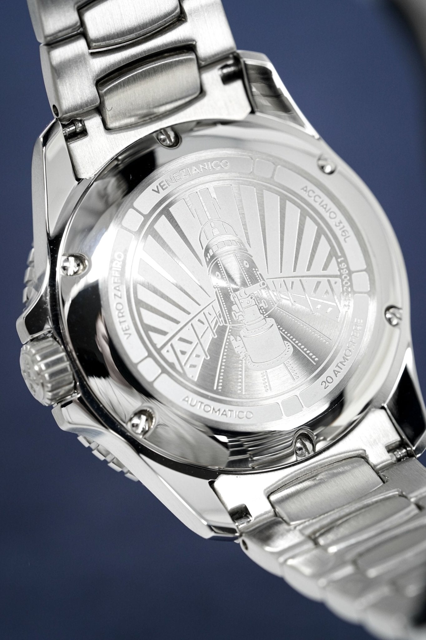 Venezianico Automatic Watch Nereide Canova Bracelet Blue 3321502C-GR8 Sunglasses