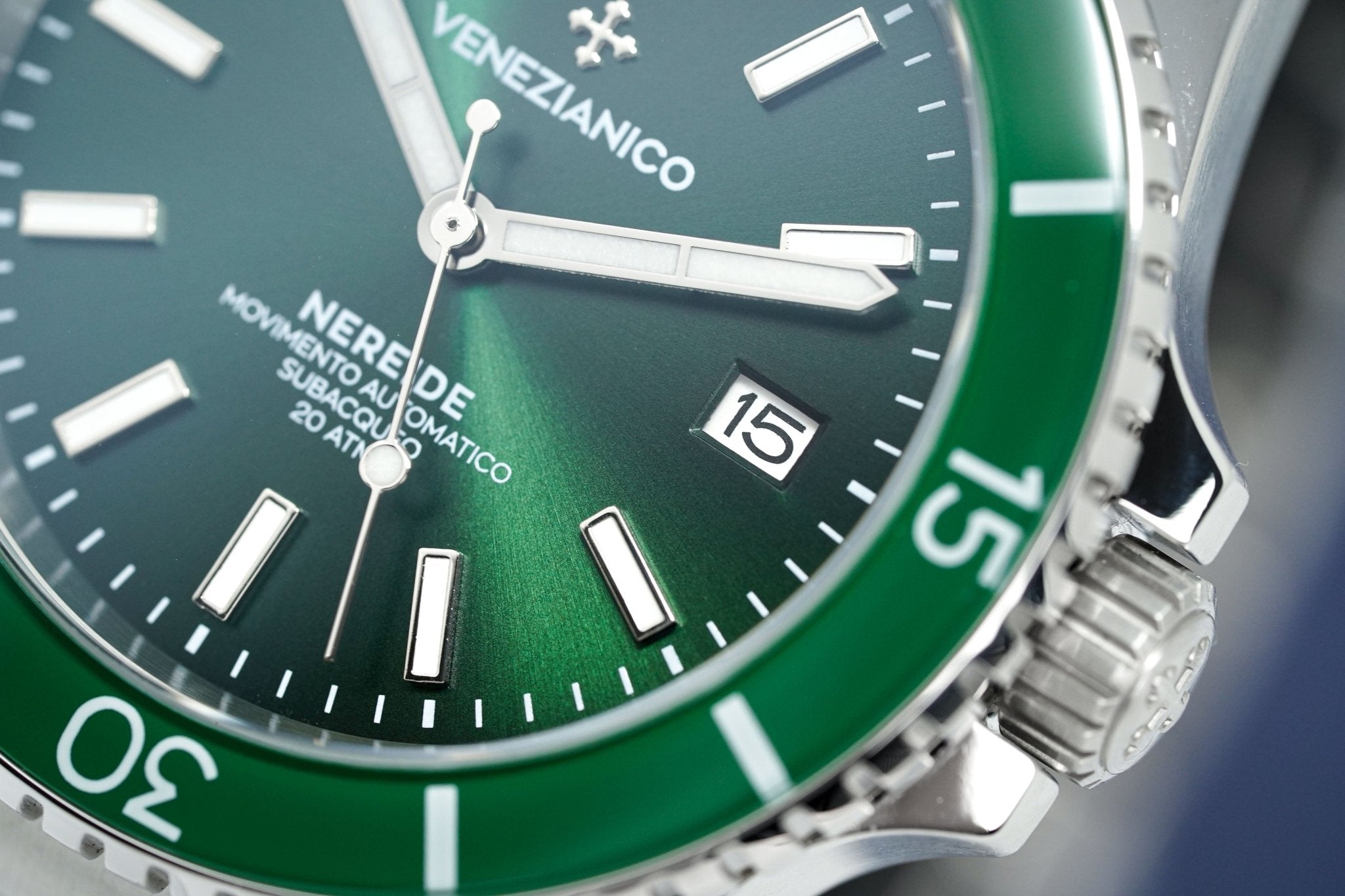 Venezianico Automatic Watch Nereide Canova Bracelet Green 3321501C-GR8 Sunglasses