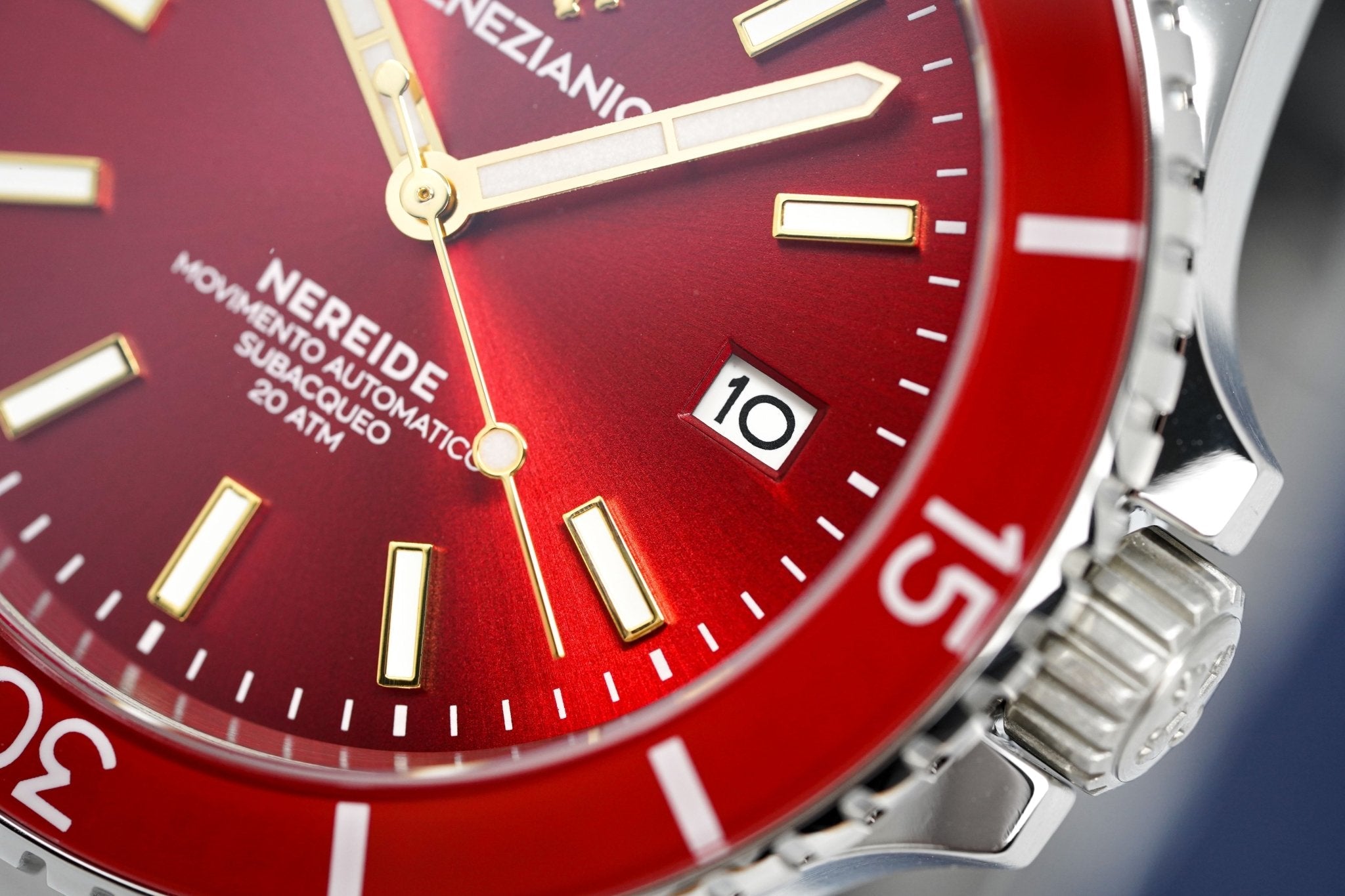 Venezianico Automatic Watch Nereide Canova Bracelet Red 3321503C-GR8 Sunglasses