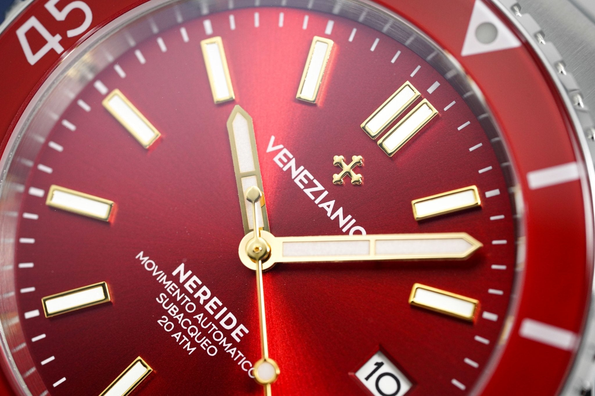 Venezianico Automatic Watch Nereide Canova Bracelet Red 3321503C-GR8 Sunglasses