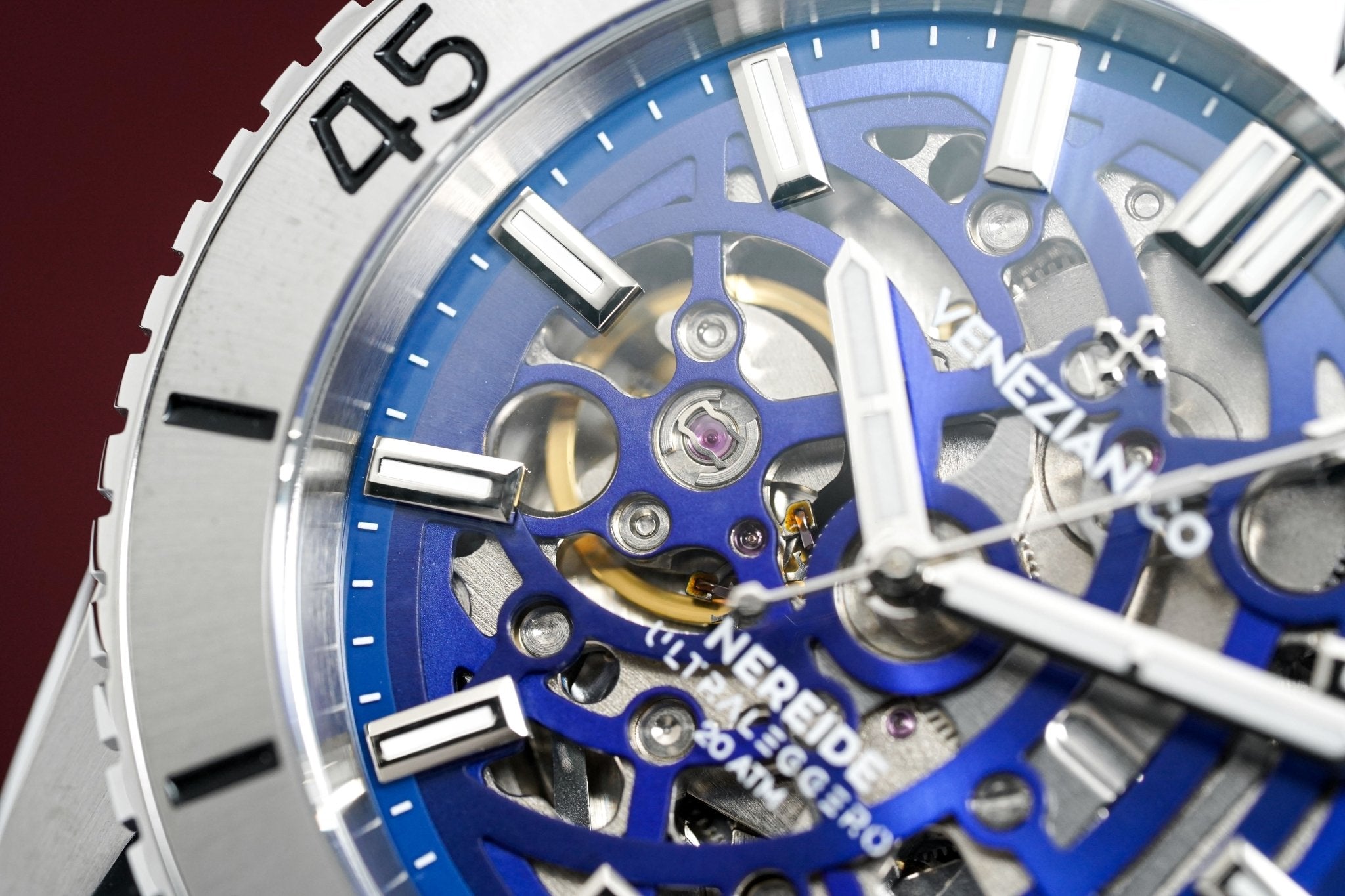 Venezianico Automatic Watch Nereide UltraLeggero Skeleton Blue 3921502 - Watches & Crystals