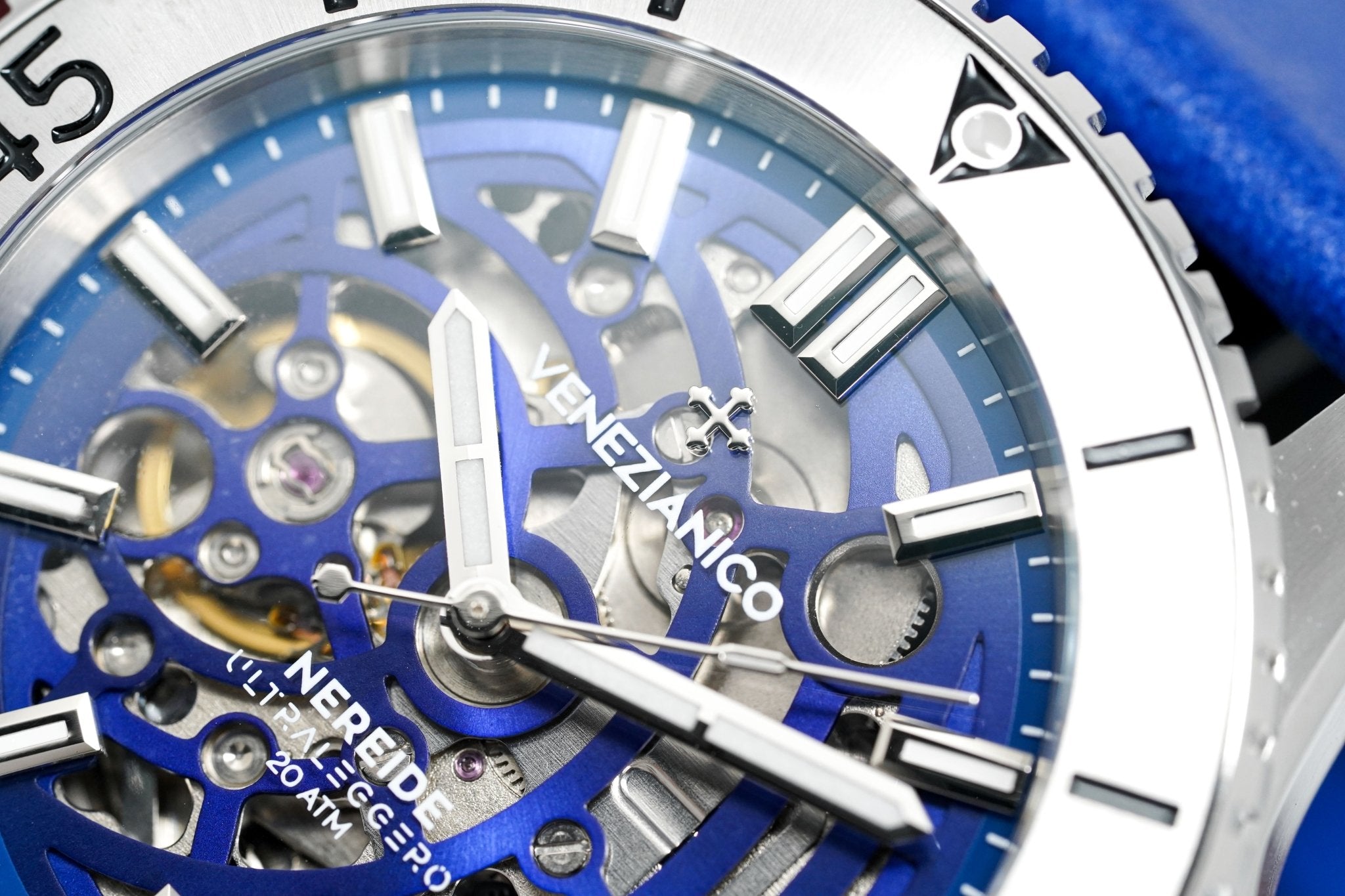 Venezianico Automatic Watch Nereide UltraLeggero Skeleton Blue 3921502 - Watches & Crystals