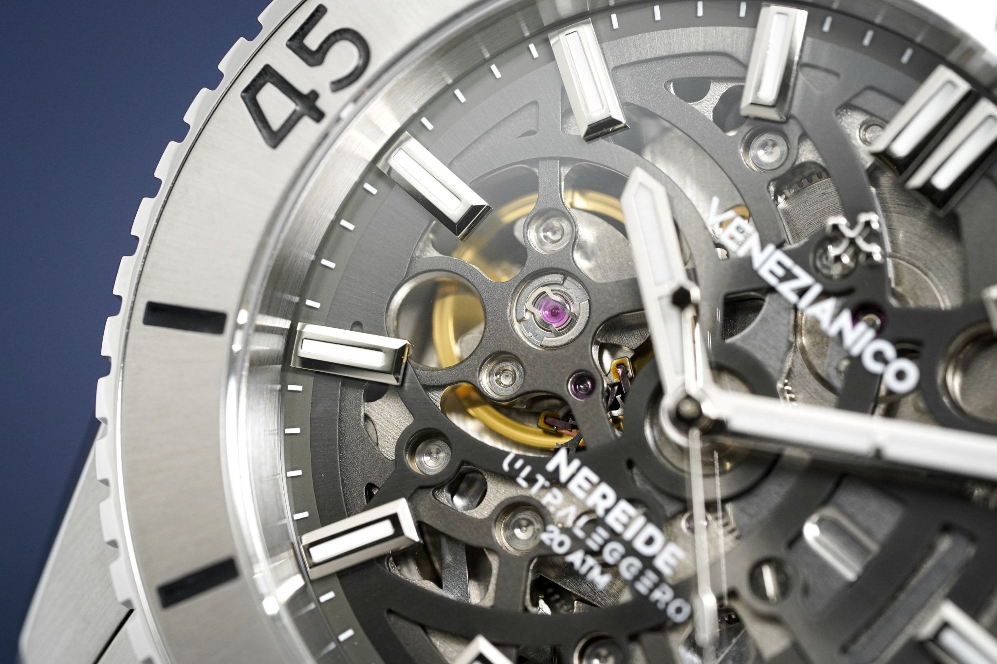 Venezianico Automatic Watch Nereide UltraLeggero Skeleton Canova Bracelet 3921503C-GR8 Sunglasses