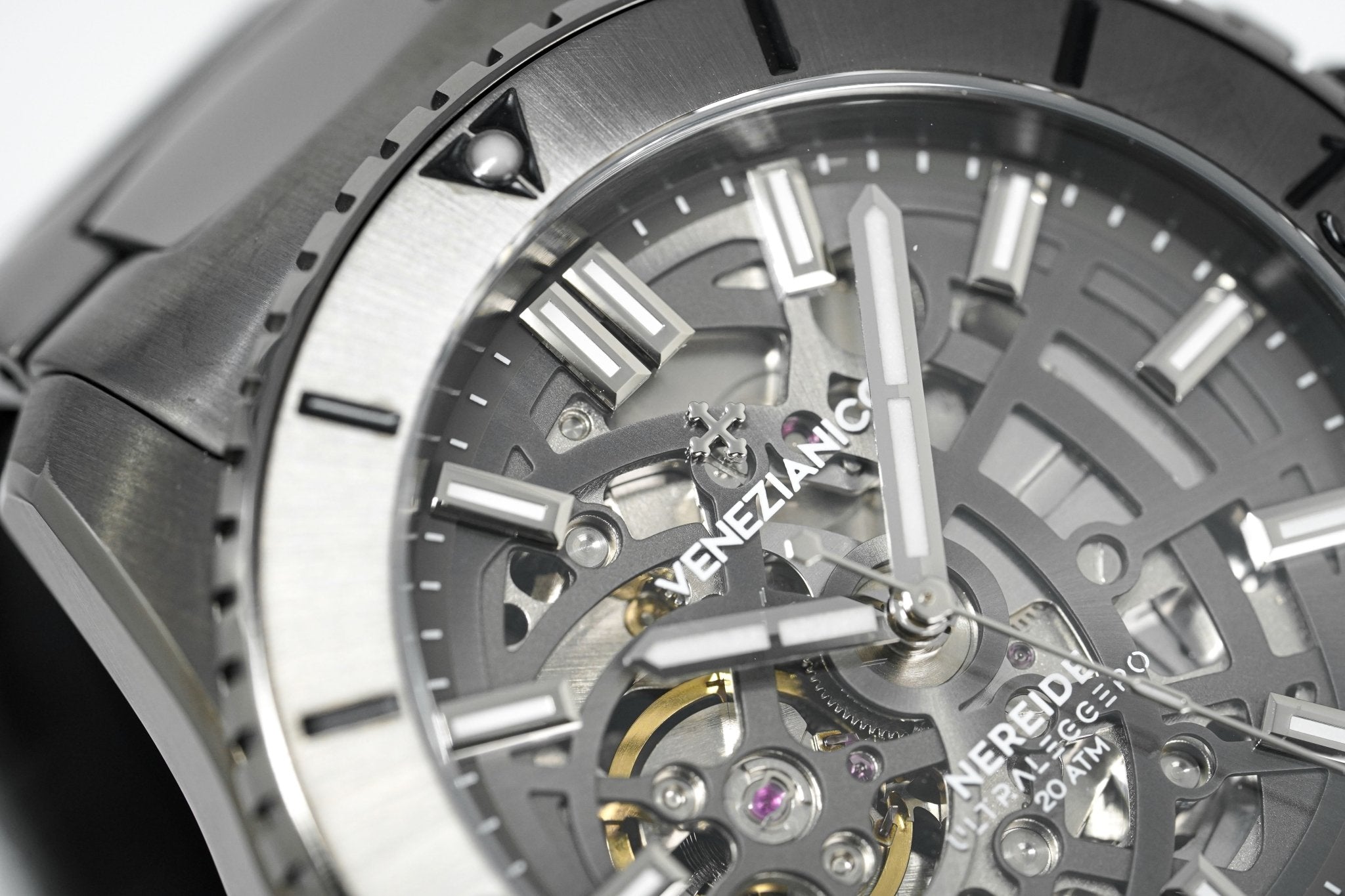 Venezianico Automatic Watch Nereide UltraLeggero Skeleton Gunmetal 3921504C-GR8 Sunglasses