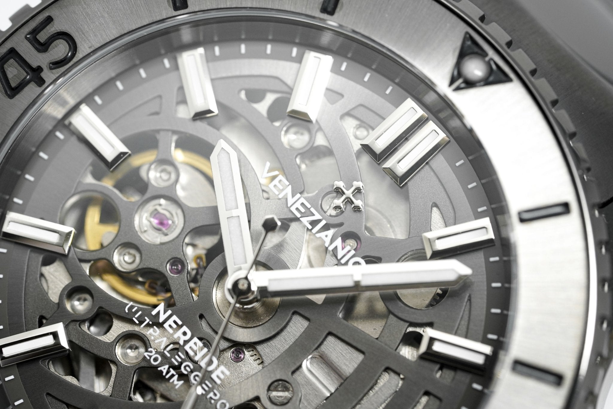 Venezianico Automatic Watch Nereide UltraLeggero Skeleton Gunmetal 3921504C-GR8 Sunglasses