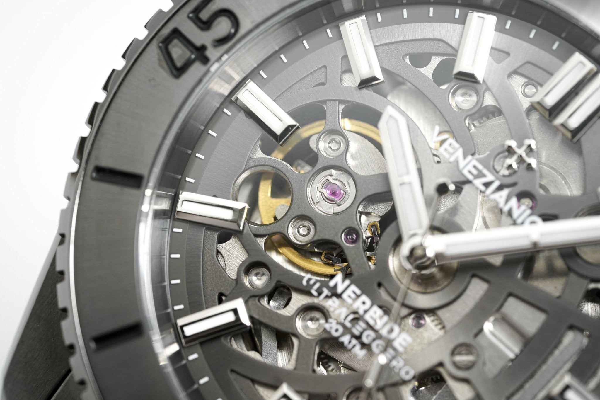 Venezianico Automatic Watch Nereide UltraLeggero Skeleton Gunmetal 3921504C-GR8 Sunglasses