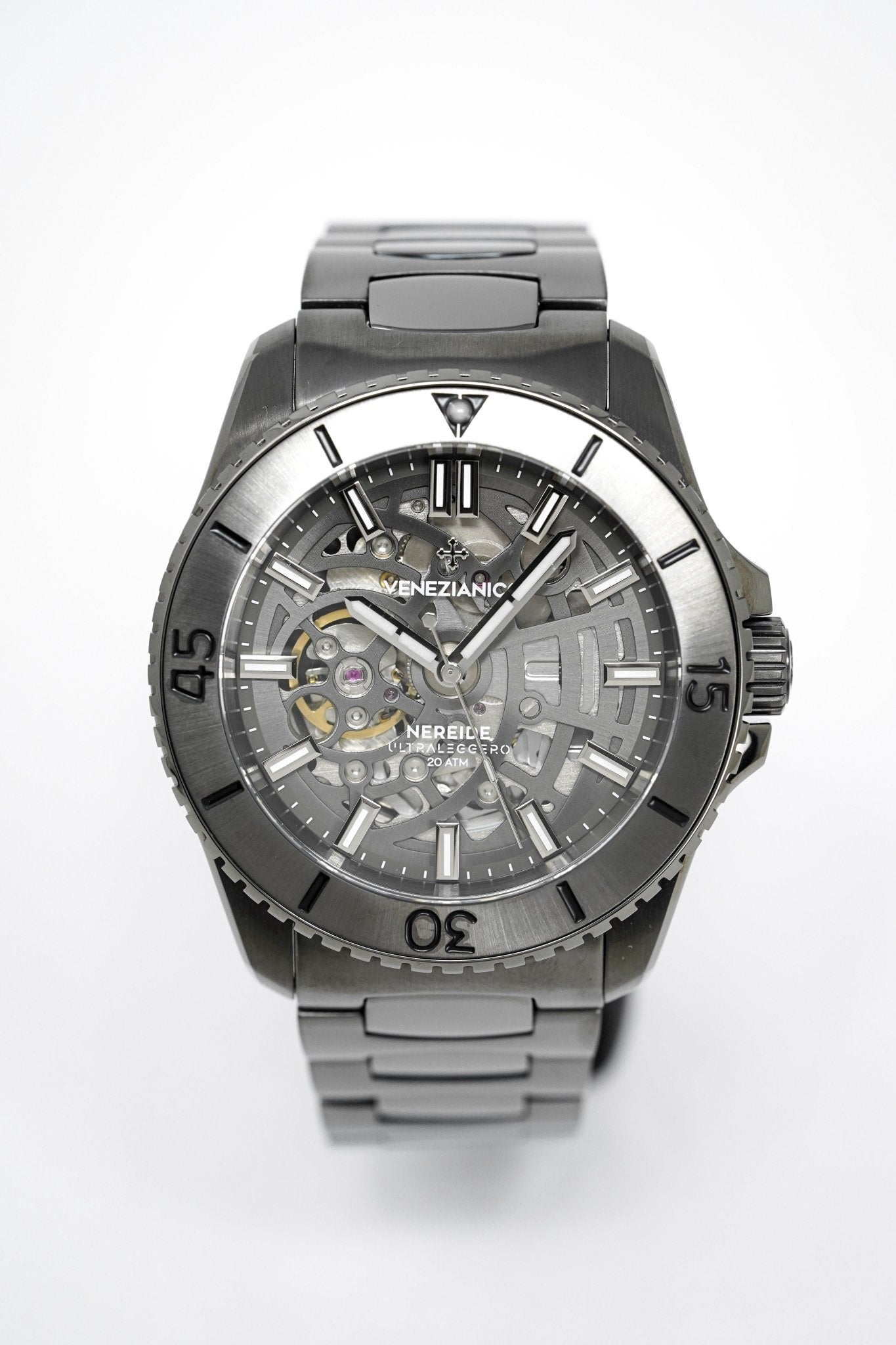 Venezianico Automatic Watch Nereide UltraLeggero Skeleton Gunmetal 3921504C-GR8 Sunglasses
