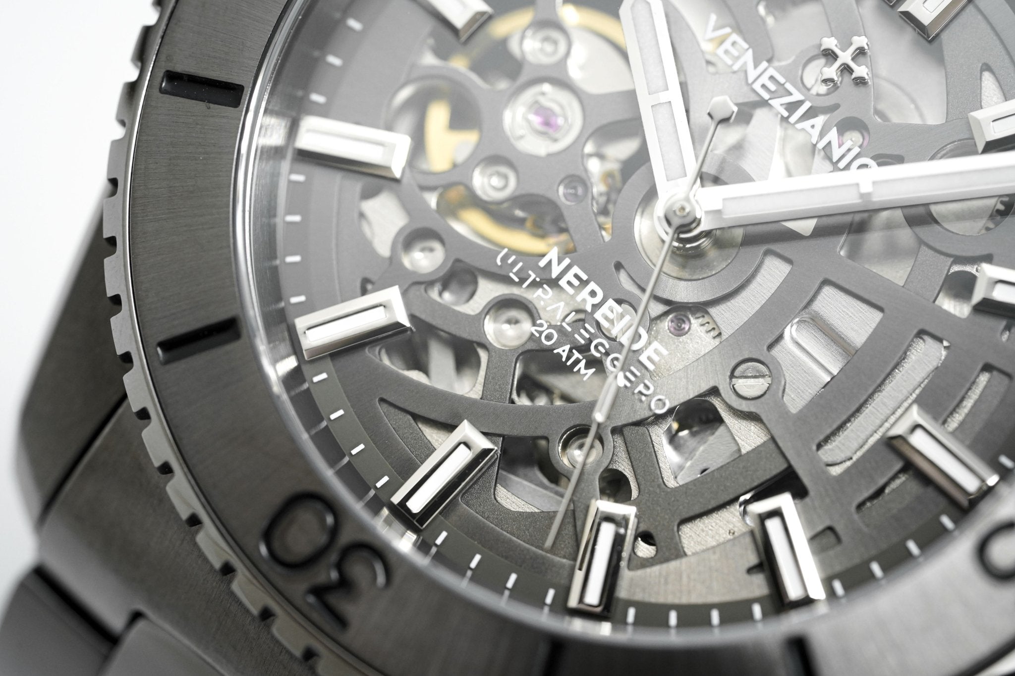 Venezianico Automatic Watch Nereide UltraLeggero Skeleton Gunmetal 3921504C-GR8 Sunglasses