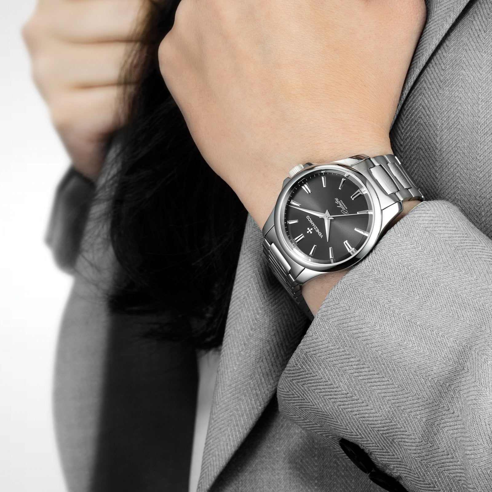 Venezianico Automatic Watch Redentore 36 Black Steel 1121504C-GR8 Sunglasses