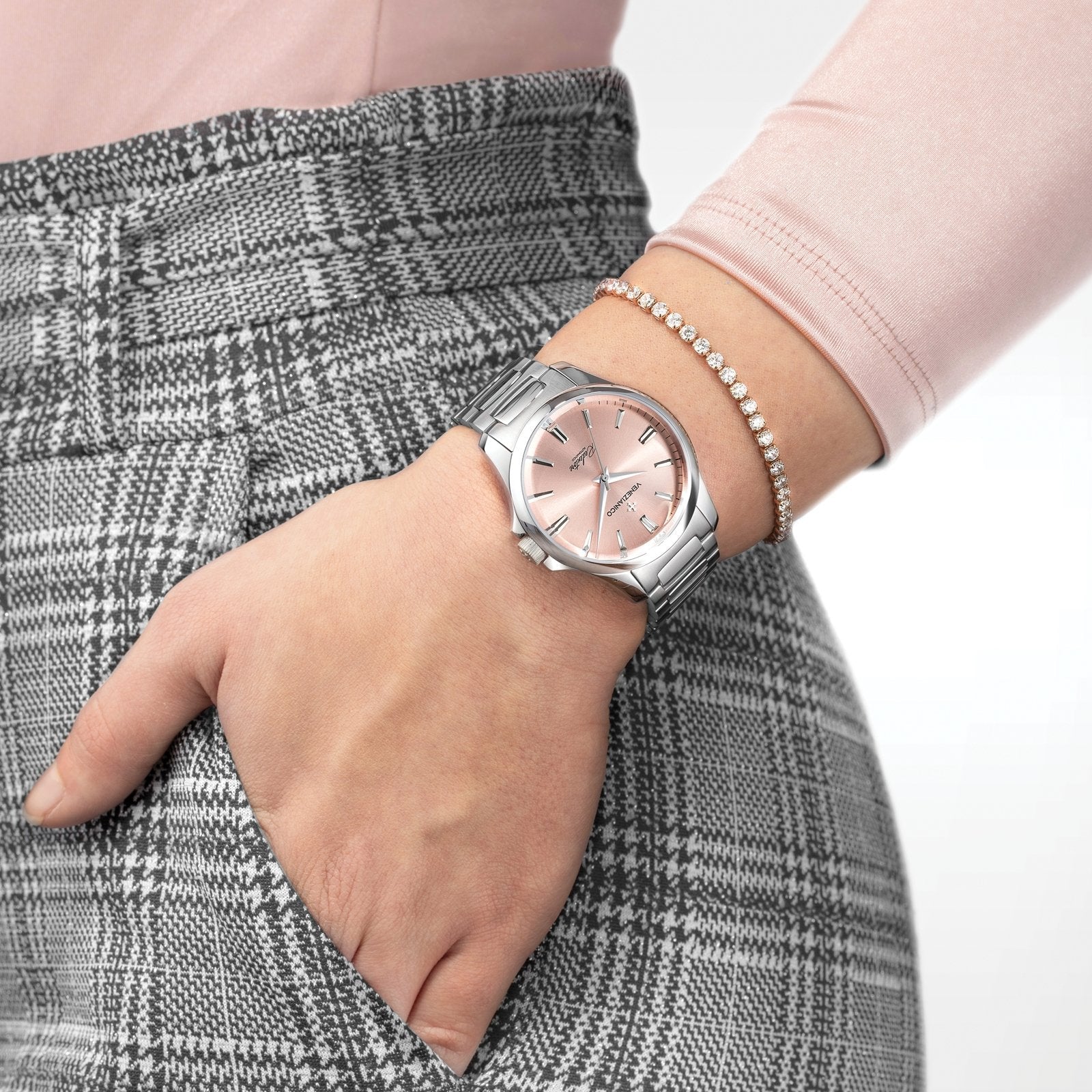 Venezianico Automatic Watch Redentore 36 Pink Steel 1121503C-GR8 Sunglasses