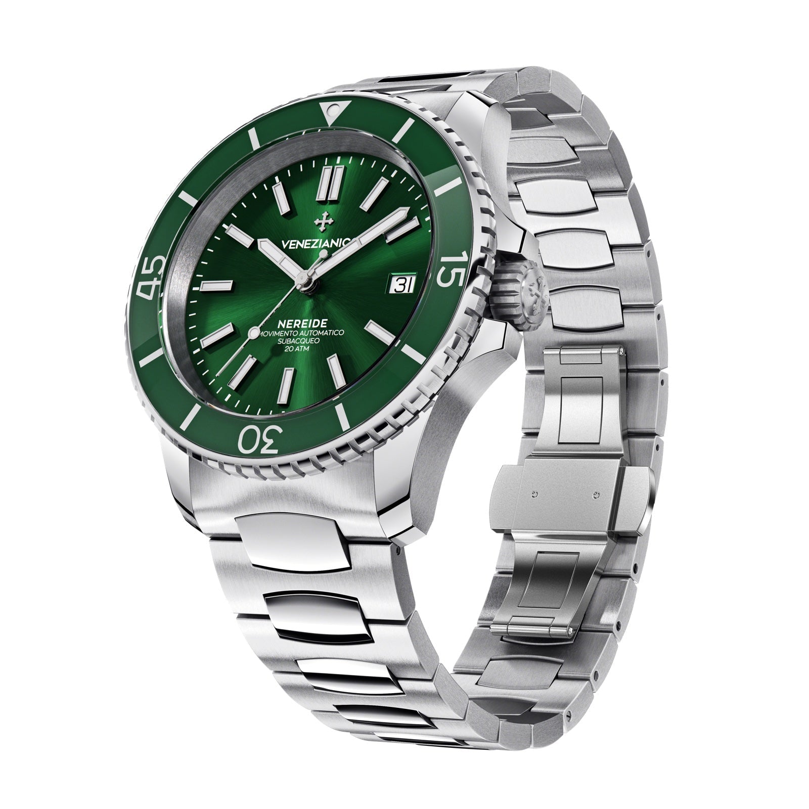 Venezianico Automatic Watch Nereide Canova Bracelet Green 3321501C-GR8 Sunglasses