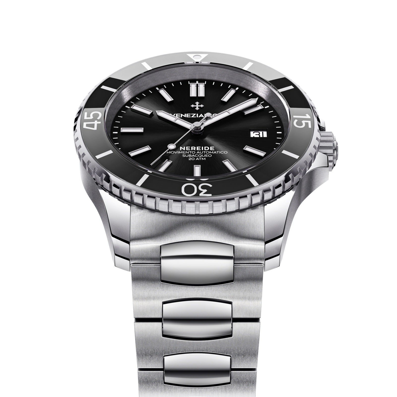 Venezianico Automatic Watch Nereide Canova Bracelet Black 3321504C-GR8 Sunglasses