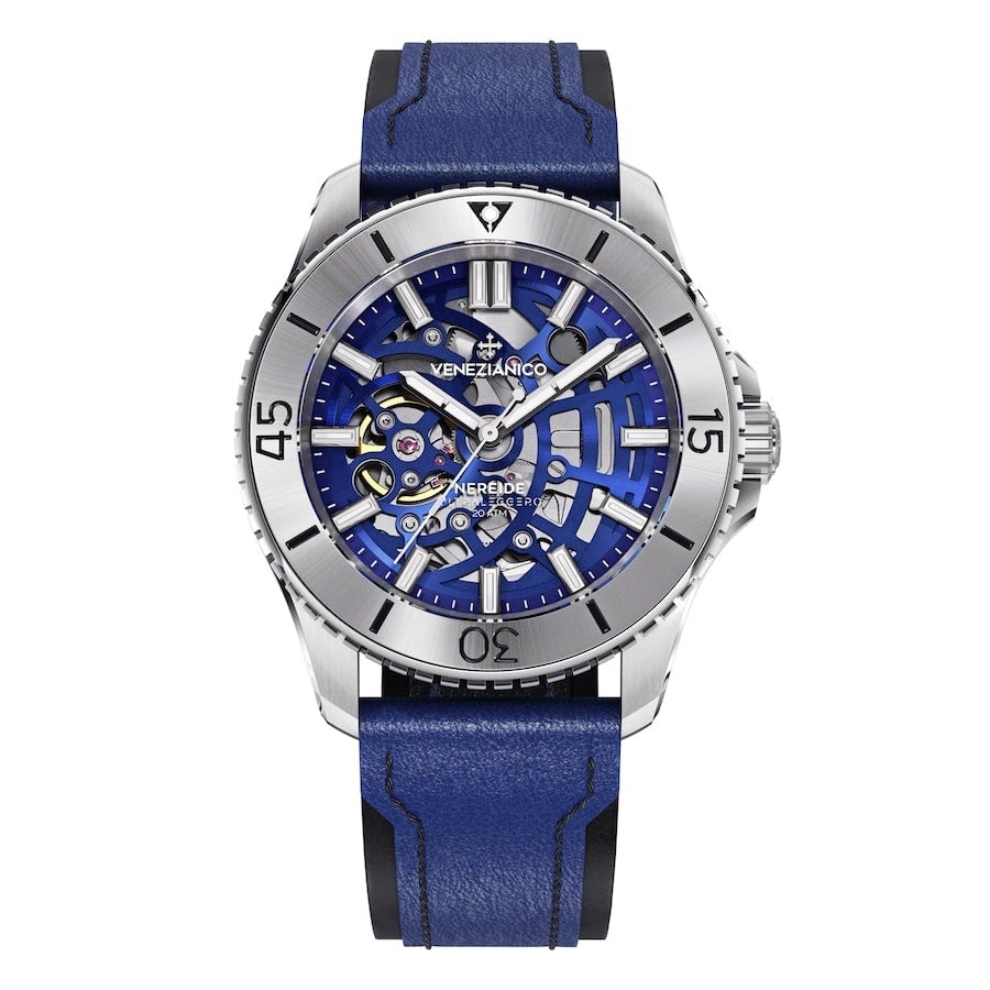 Venezianico Automatic Watch Nereide UltraLeggero Skeleton Blue 3921502-GR8 Sunglasses