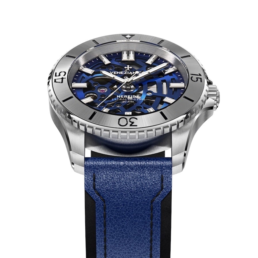 Venezianico Automatic Watch Nereide UltraLeggero Skeleton Blue 3921502-GR8 Sunglasses