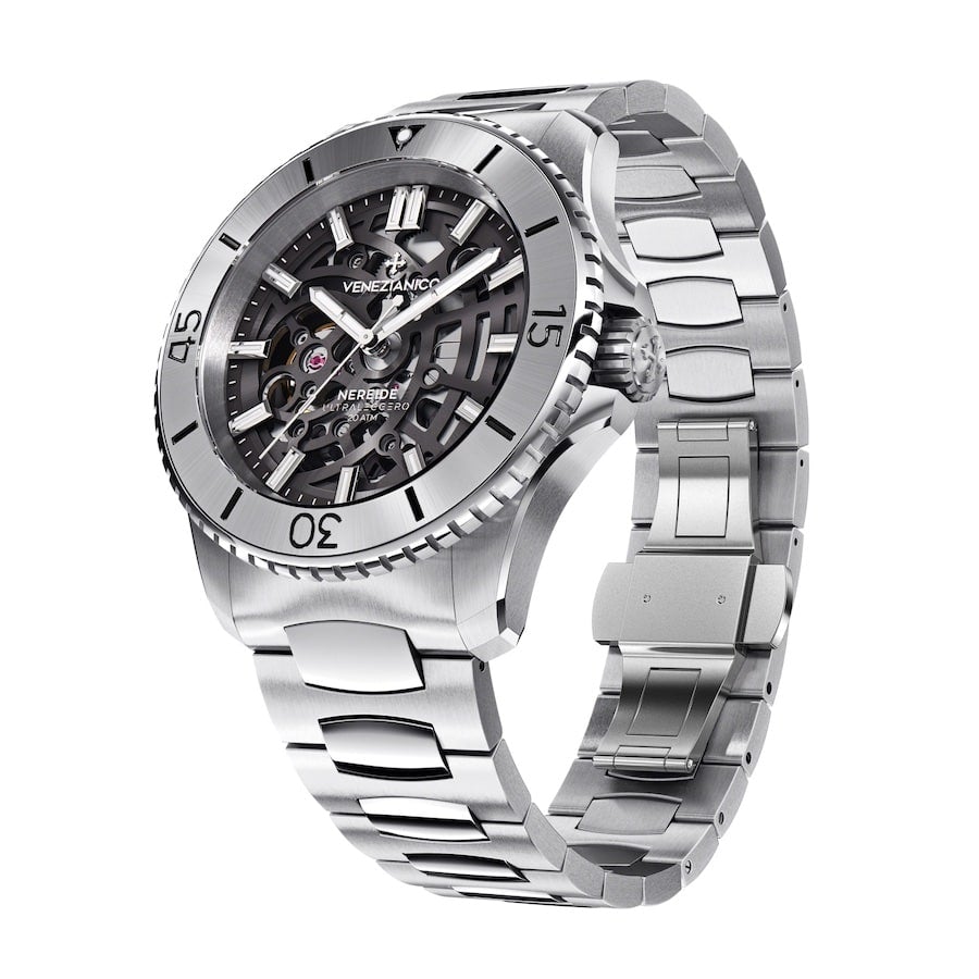 Venezianico Automatic Watch Nereide UltraLeggero Skeleton Canova Bracelet 3921503C-GR8 Sunglasses