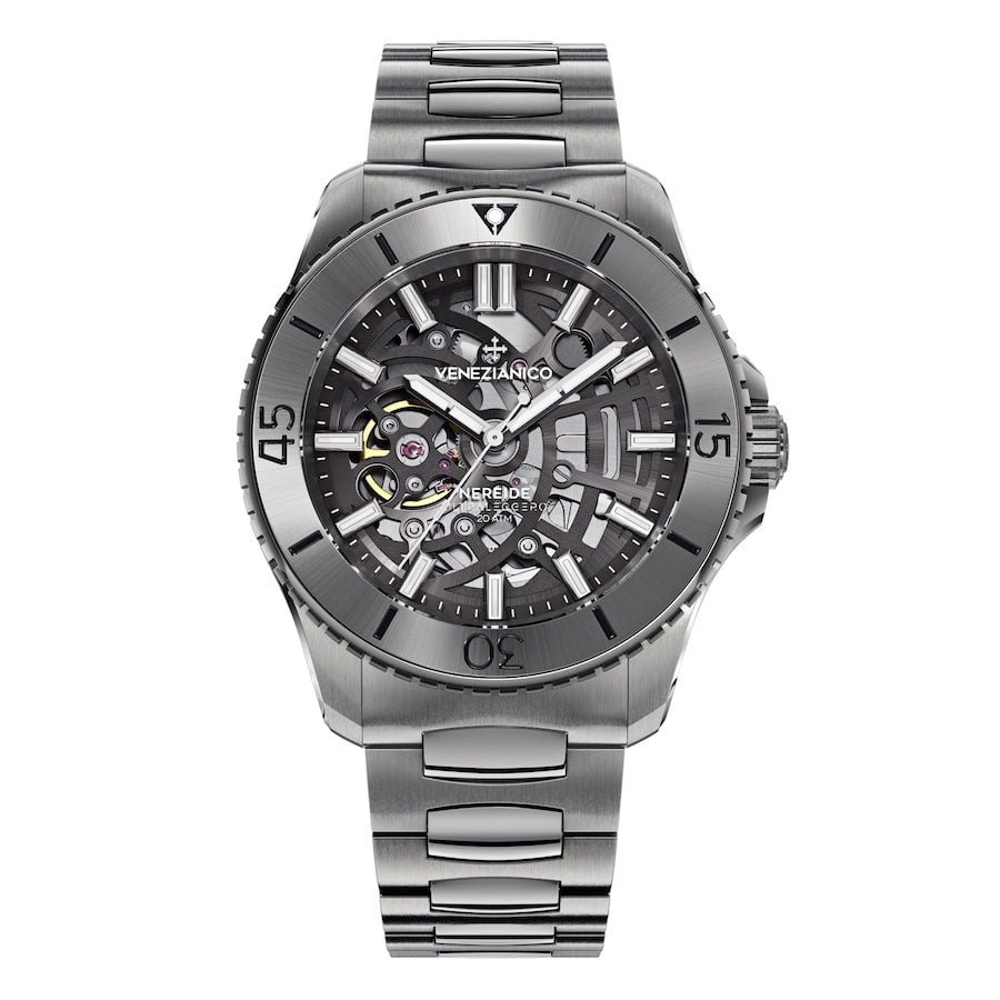 Venezianico Automatic Watch Nereide UltraLeggero Skeleton Gunmetal 3921504C-GR8 Sunglasses