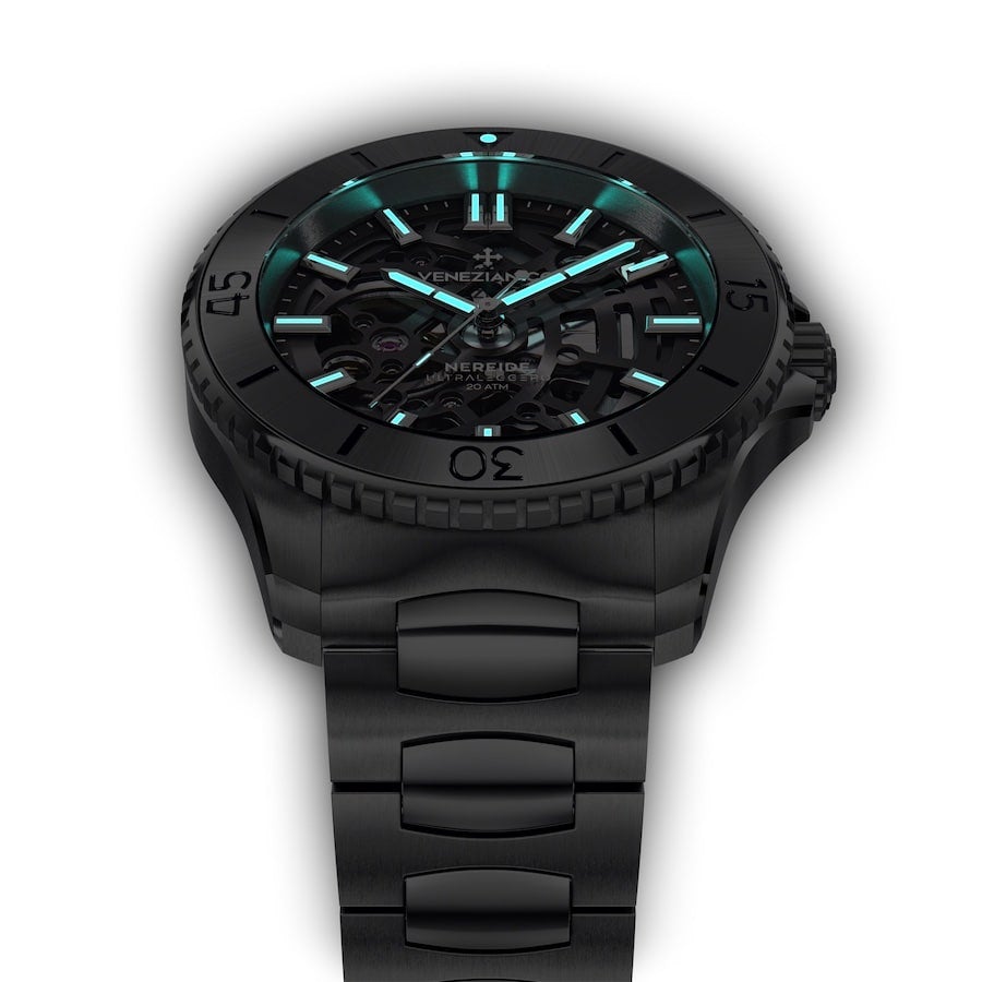 Venezianico Automatic Watch Nereide UltraLeggero Skeleton Gunmetal 3921504C-GR8 Sunglasses