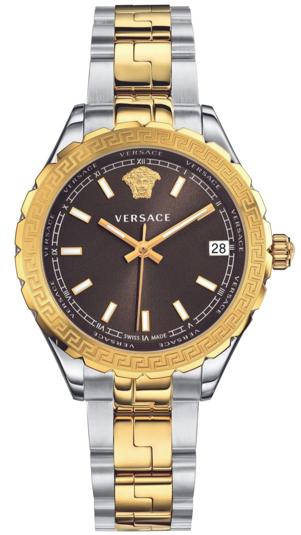 Versace Ladies Watch Hellenyium Two-Tone Brown V12040015-GR8 Sunglasses