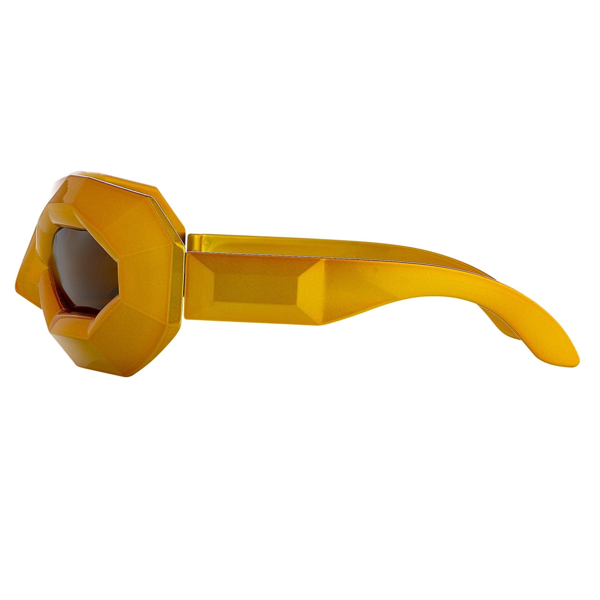 Walter Van Beirendonck Sunglasses Special Shiny Gold and Brown WVB2C10SUN-GR8 Sunglasses