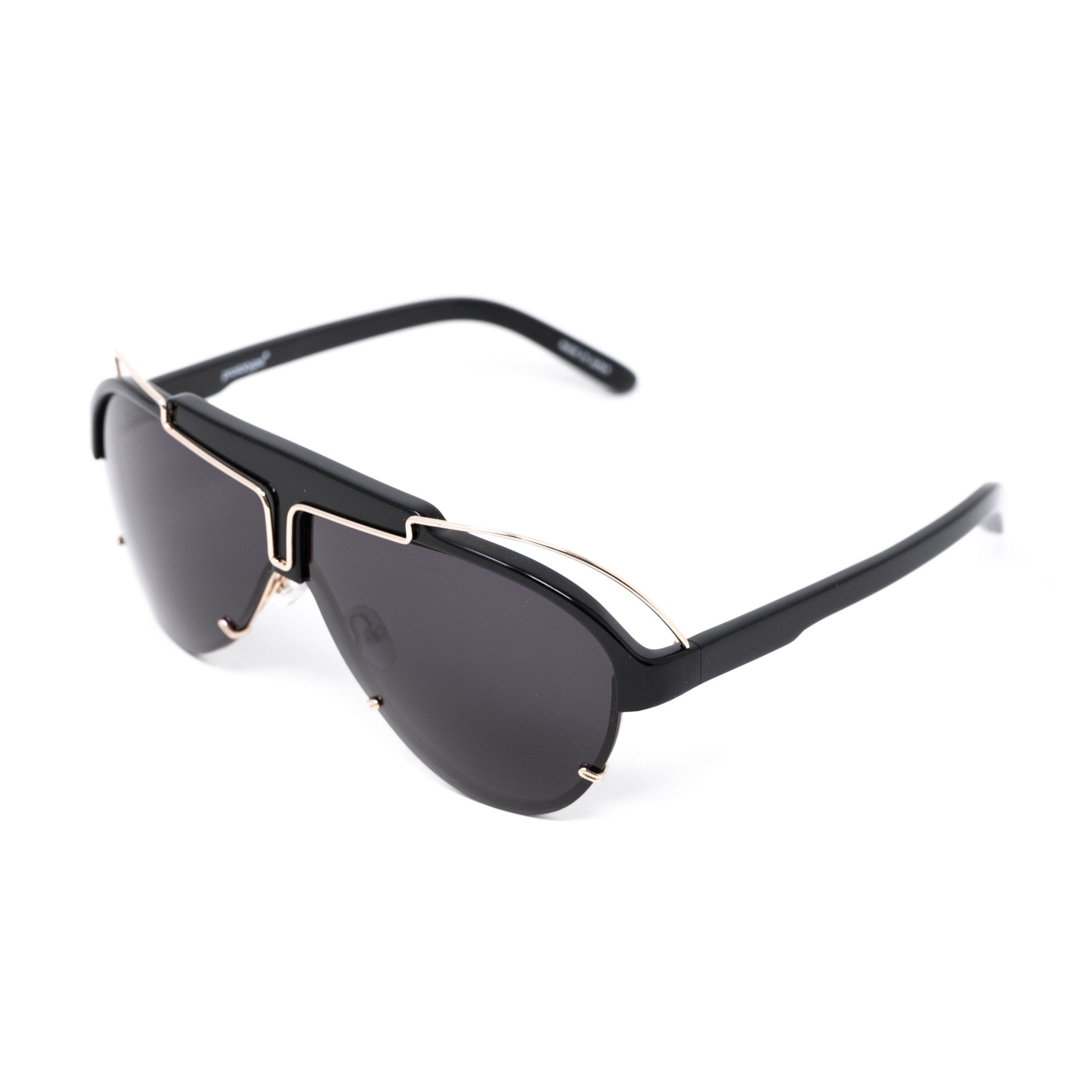Yohji Yamamoto Sunglasses Black and Purple YY11ASTRONAUTC1SUN-GR8 Sunglasses