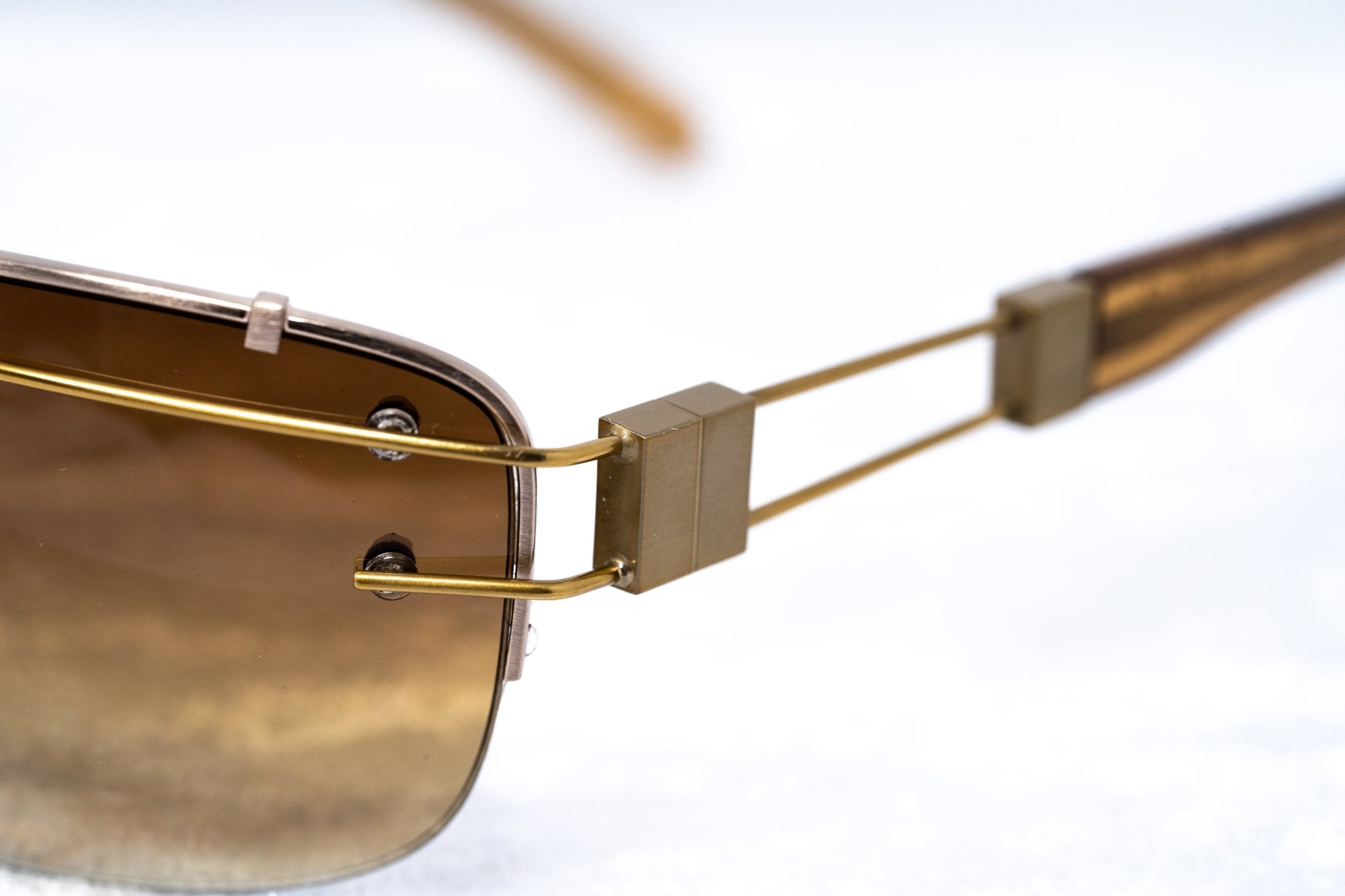 Yohji Yamamoto Sunglasses Rectangular Gold and Brown-GR8 Sunglasses