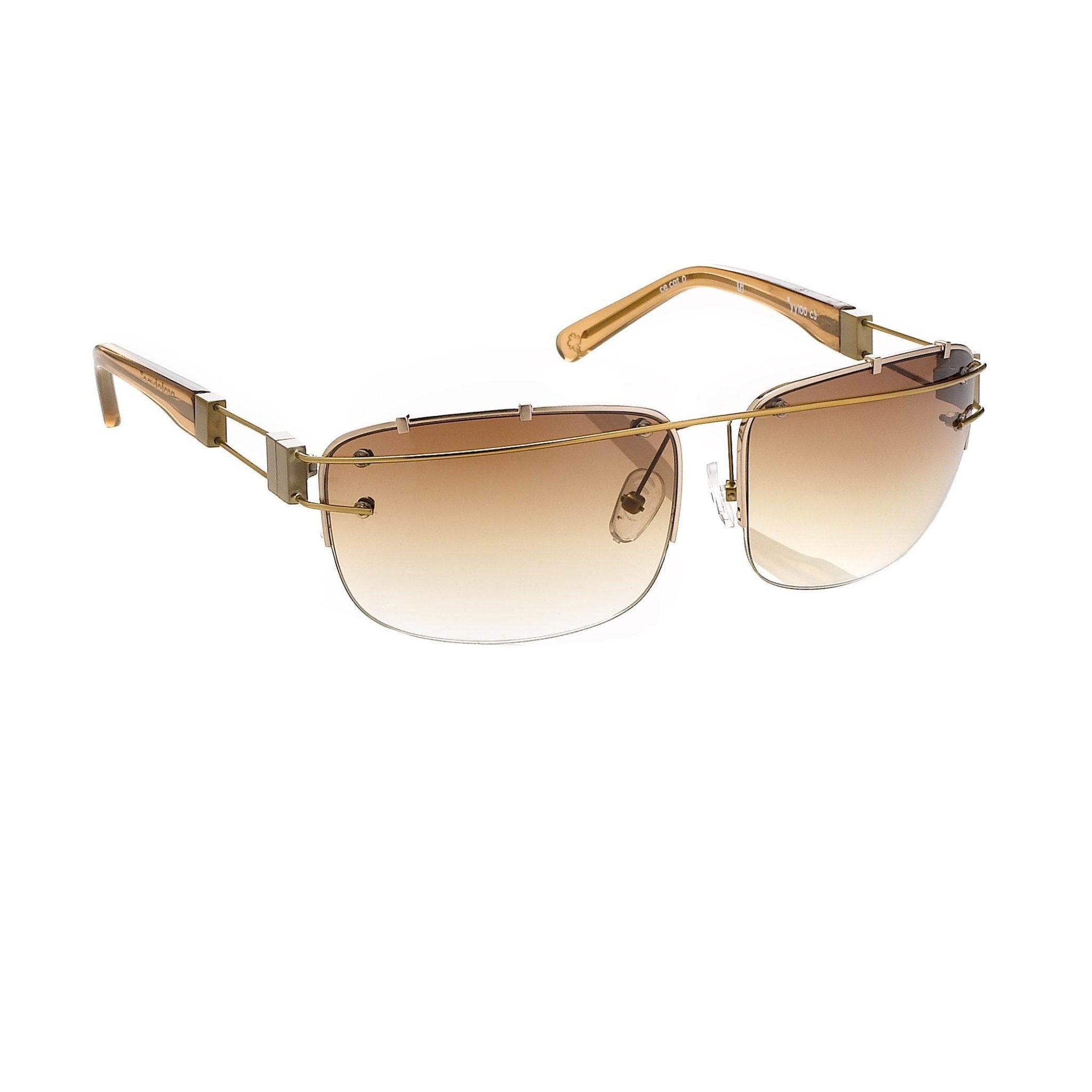 Yohji Yamamoto Sunglasses Rectangular Gold and Brown-GR8 Sunglasses