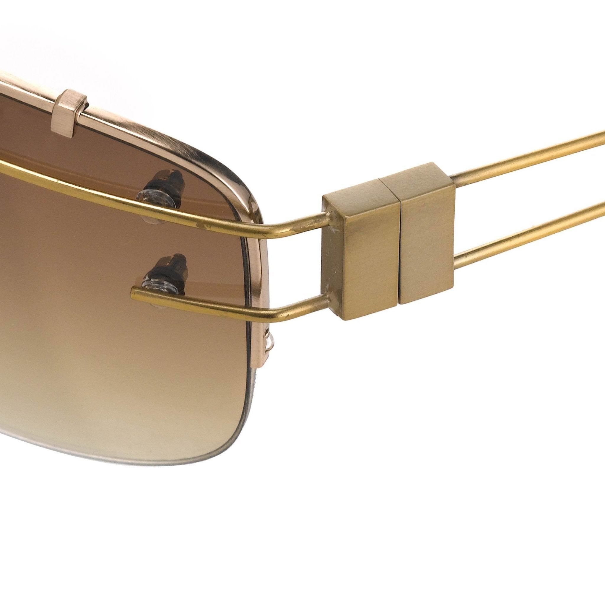 Yohji Yamamoto Sunglasses Rectangular Gold and Brown-GR8 Sunglasses