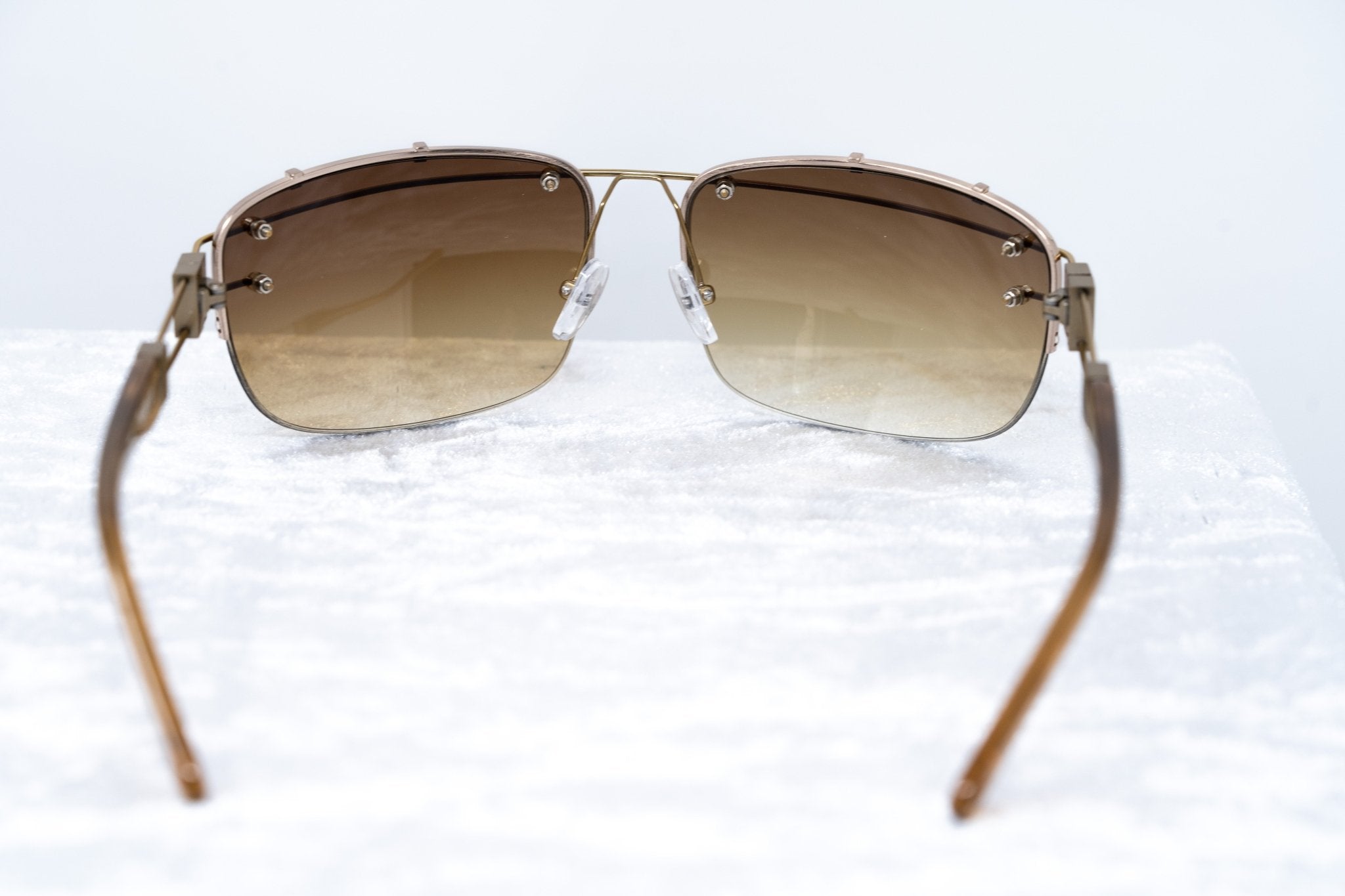 Yohji Yamamoto Sunglasses Rectangular Gold and Brown-GR8 Sunglasses