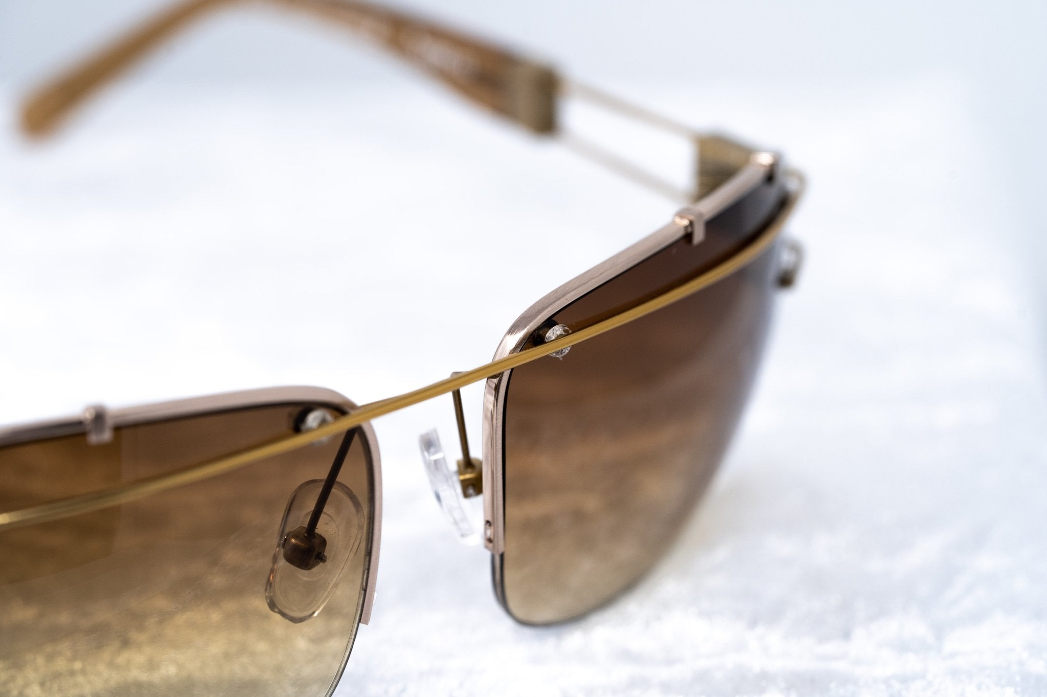 Yohji Yamamoto Sunglasses Rectangular Gold and Brown-GR8 Sunglasses