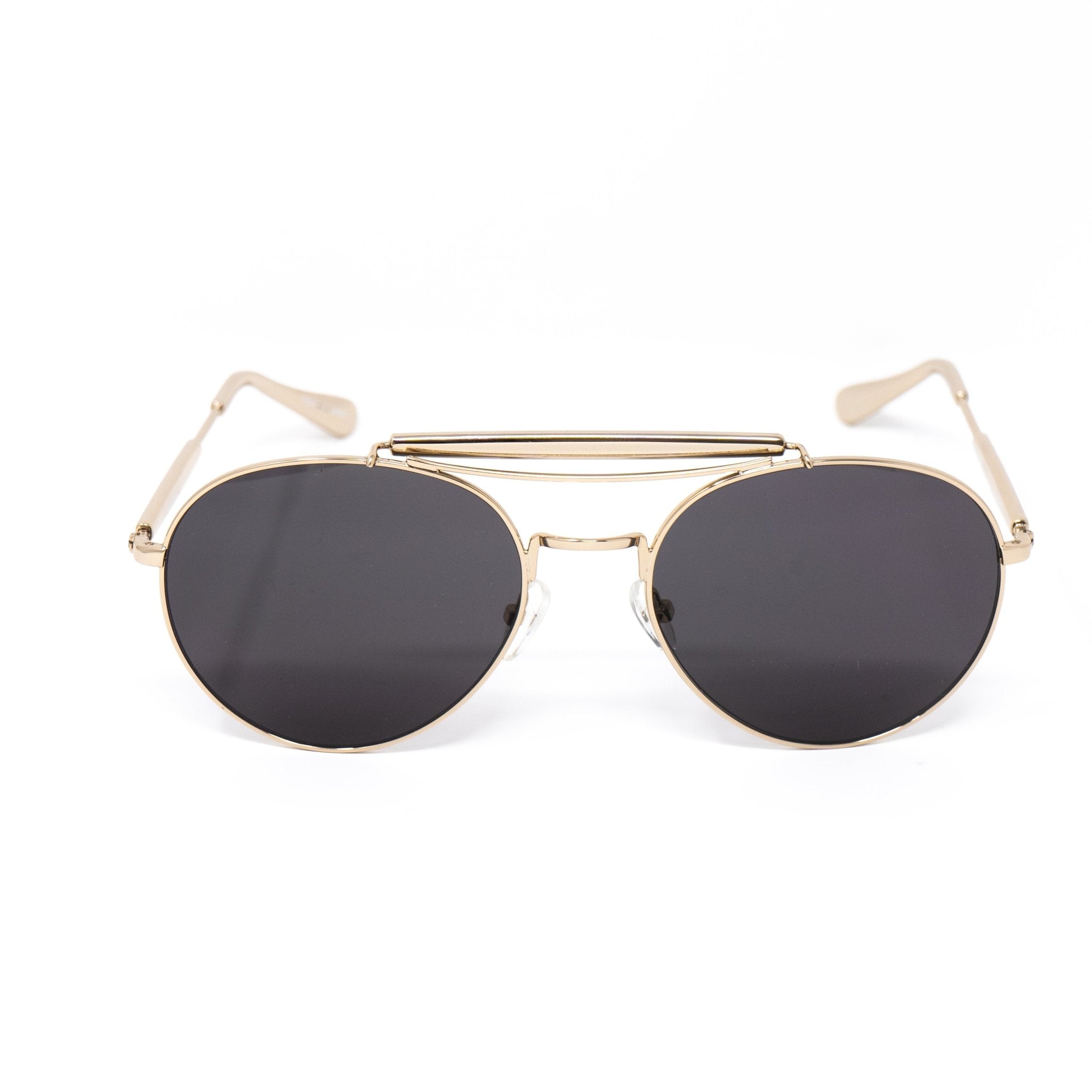 Yohji Yamamoto Sunglasses Round Gold and Grey YY12RIDERC2SUN-GR8 Sunglasses