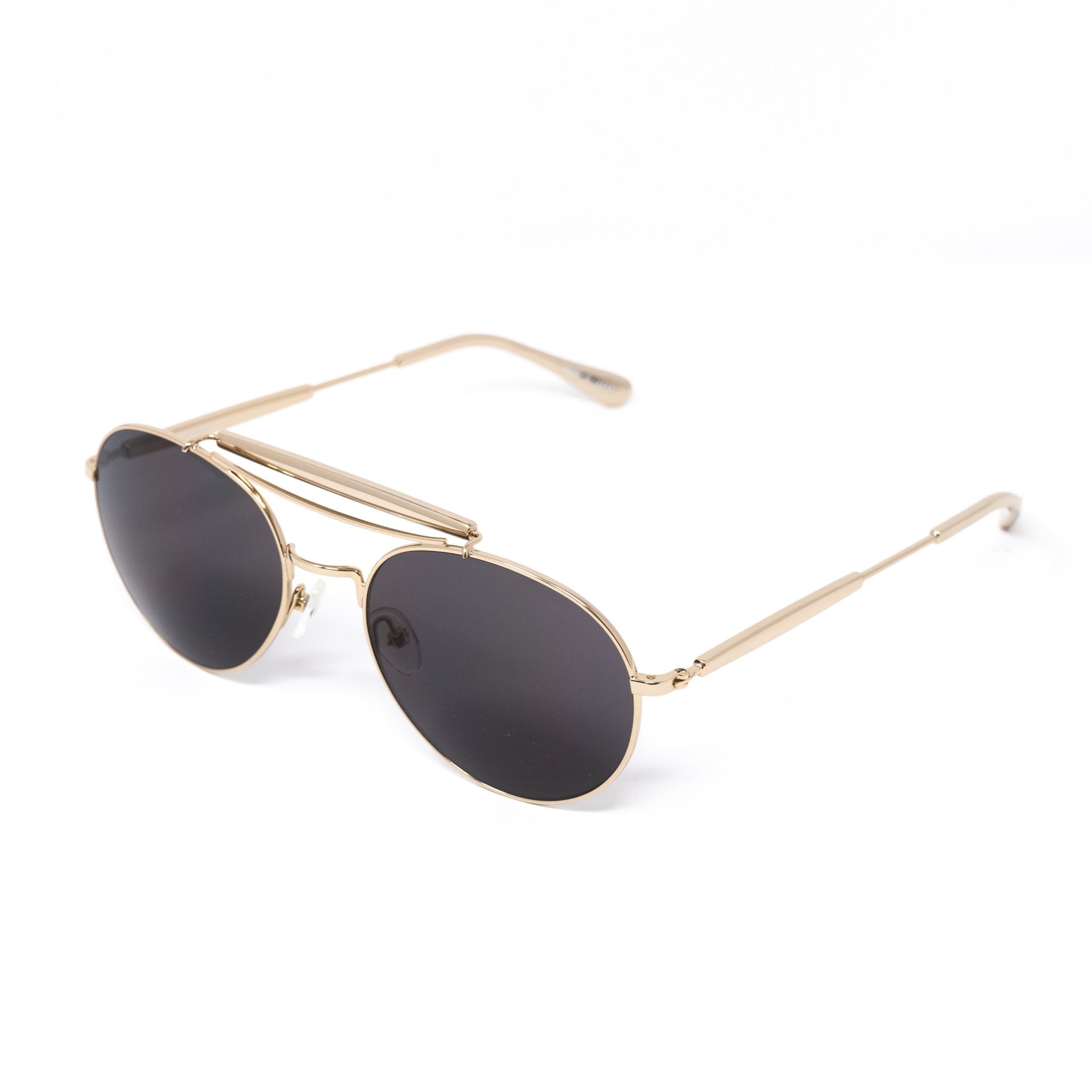 Yohji Yamamoto Sunglasses Round Gold and Grey YY12RIDERC2SUN-GR8 Sunglasses
