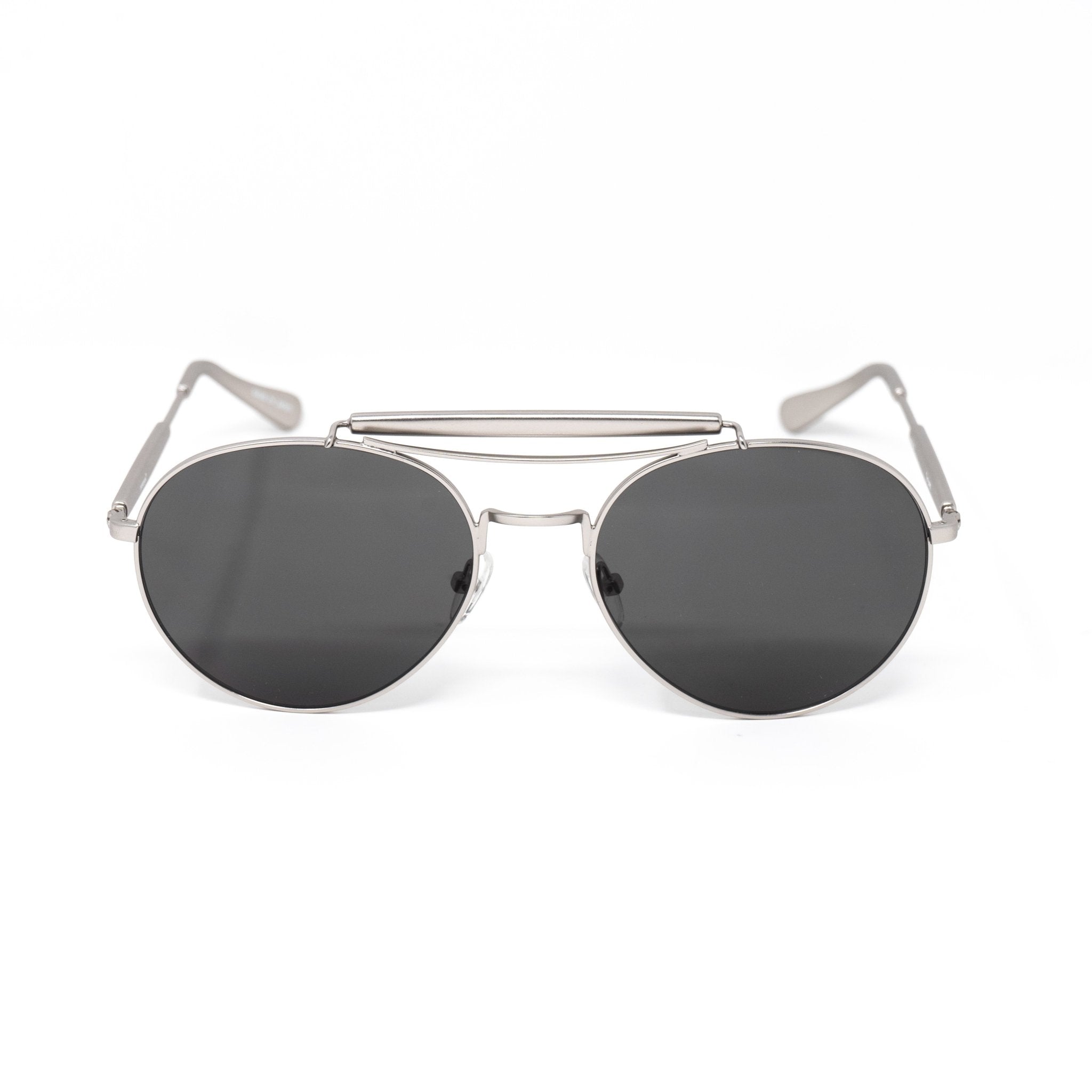 Yohji Yamamoto Sunglasses Round Silver and Grey YY12RIDERC1SUN-GR8 Sunglasses