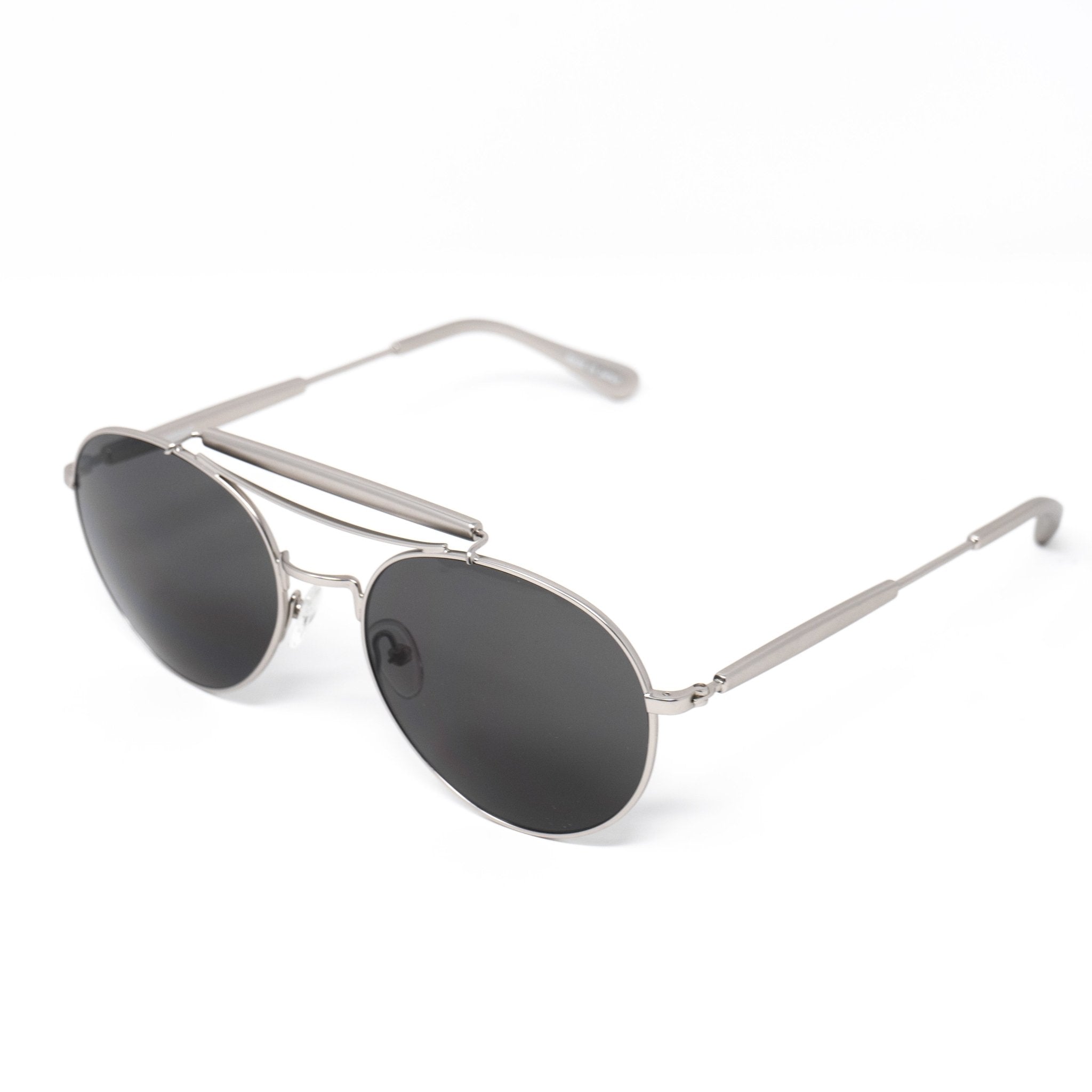 Yohji Yamamoto Sunglasses Round Silver and Grey YY12RIDERC1SUN-GR8 Sunglasses